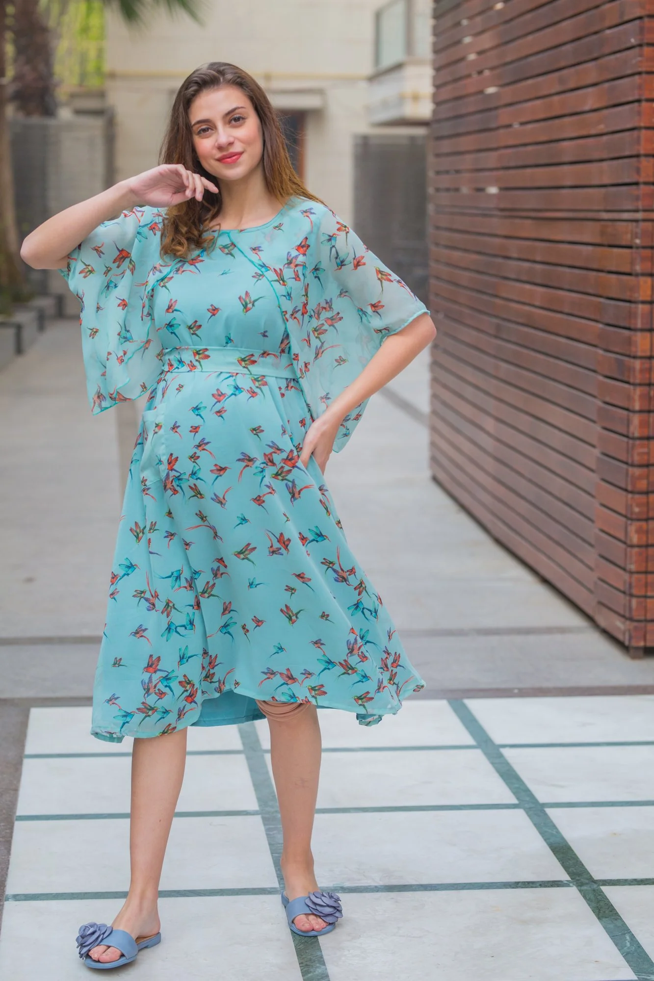 Fly High Maternity & Nursing Flap Dress - Chenance