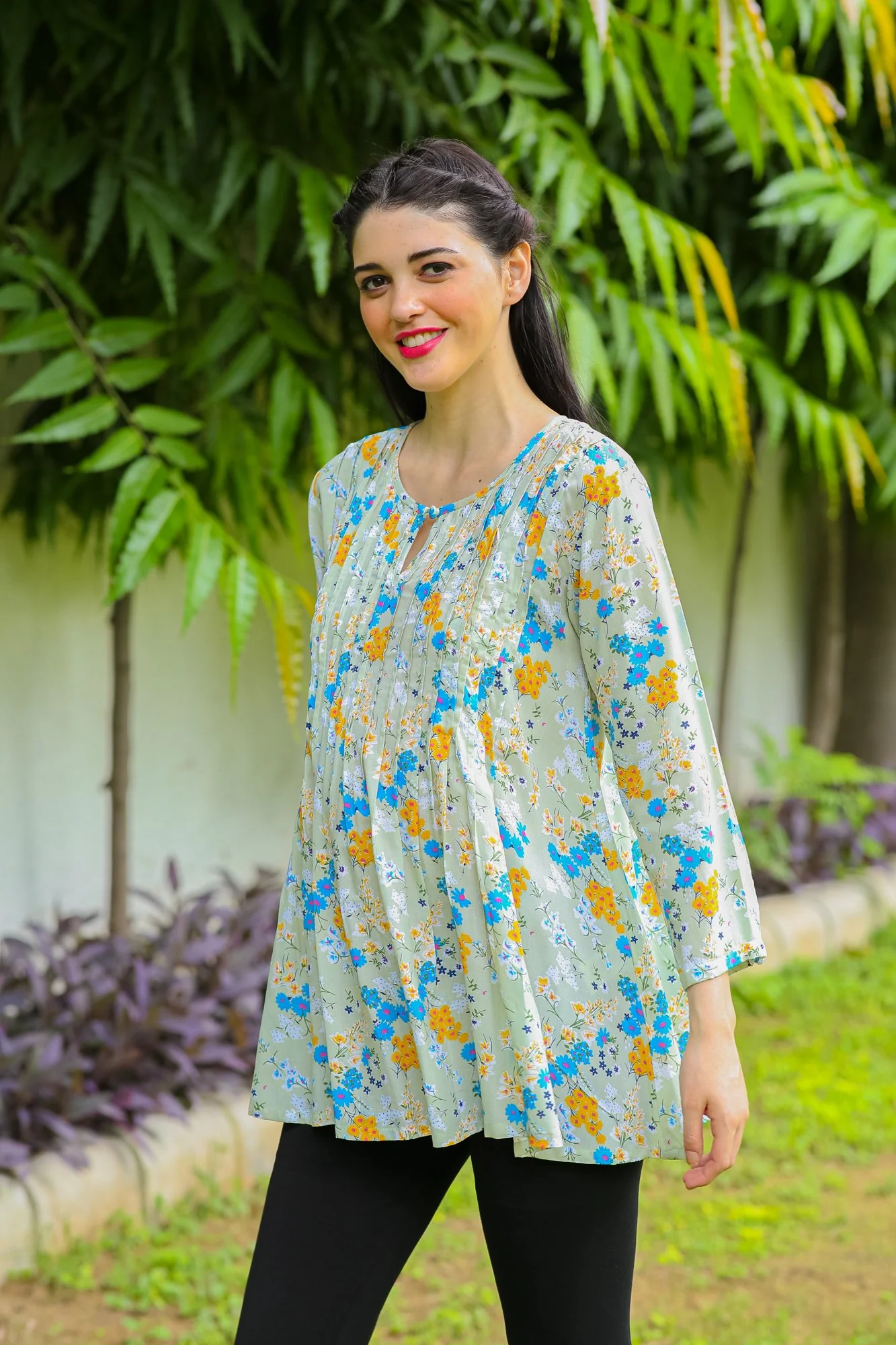 Serene Pintucks Maternity & Nursing Top - Chenance