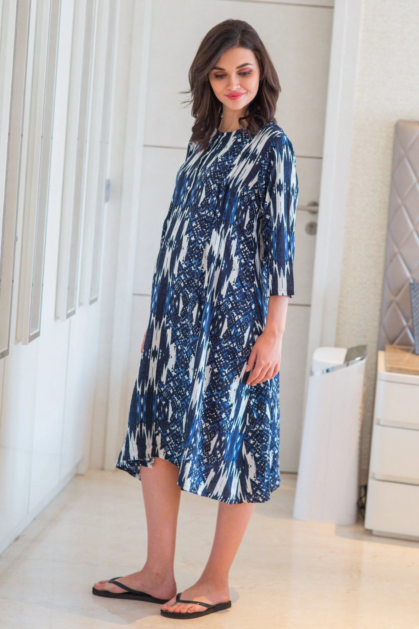 Sleepy Mesh Maternity & Nursing Night Dress - Chenance