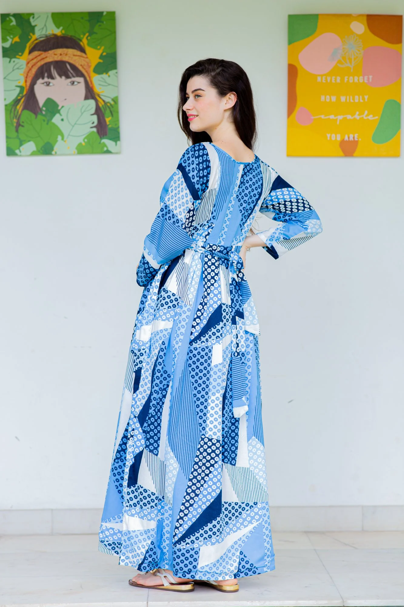 Royal Blue Concealed Zip Maternity & Nursing Maxi - Chenance