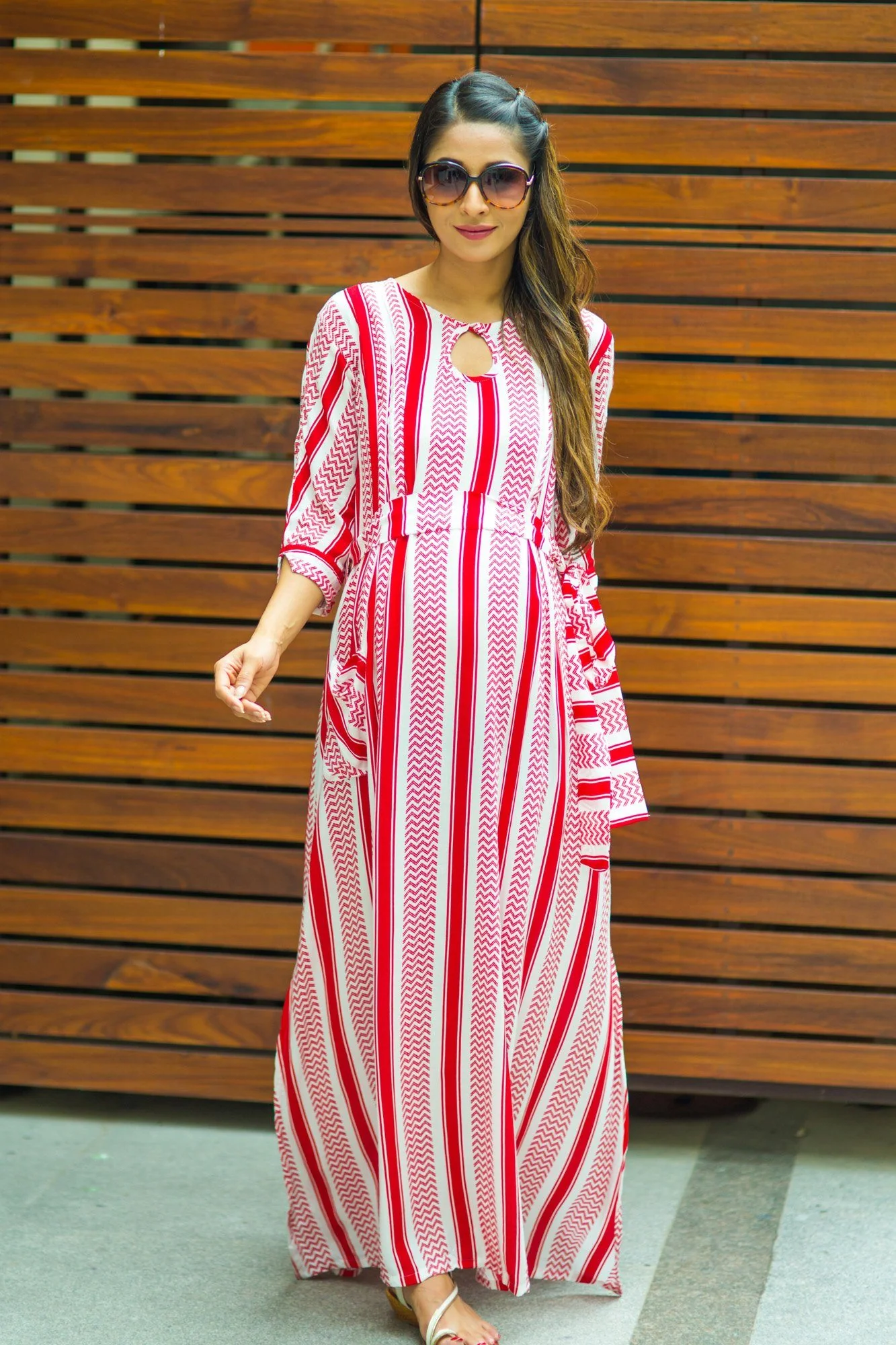 Ruby Rail Side Slit Concealed Zips Feeding Dress - Chenance