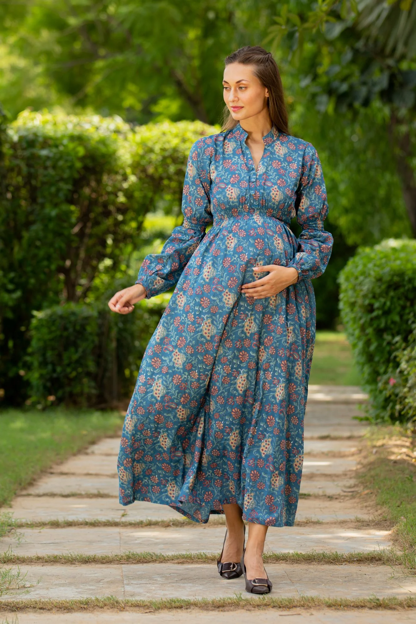 Moonlight Floral Maternity Dress - Chenance