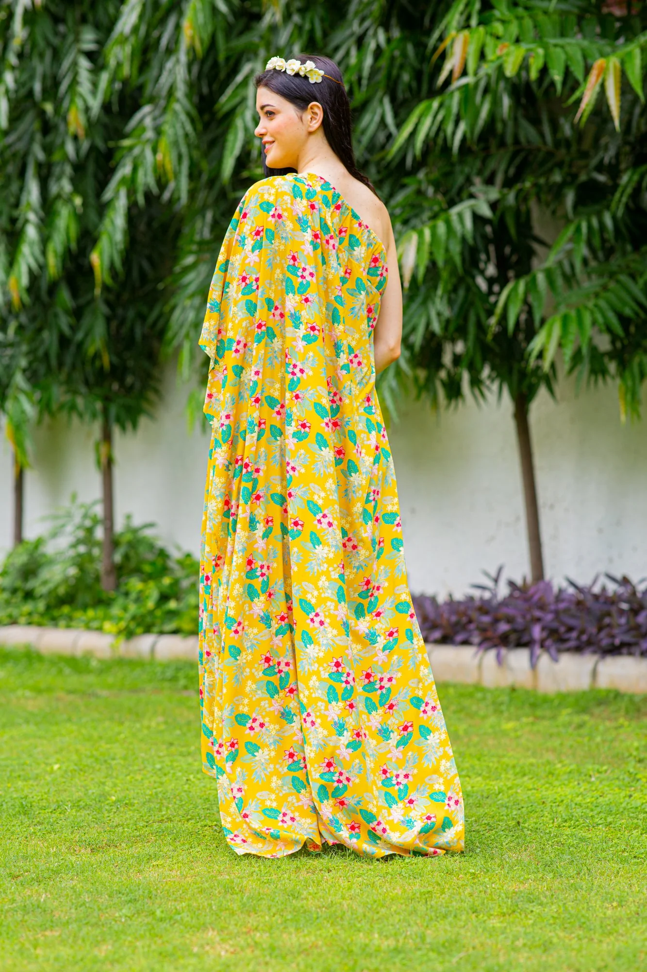 Luxe Cheery One Shoulder Floral Maternity Gown - Chenance