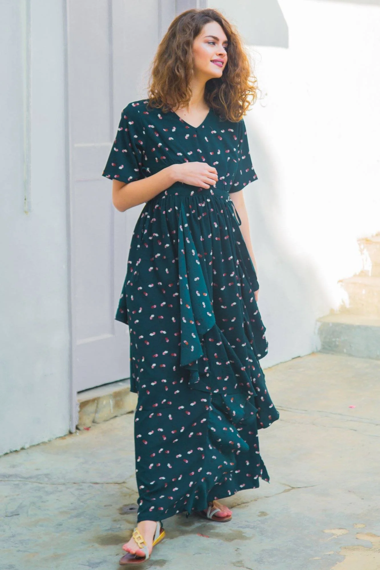 Jade Floral Luxe Maternity Flow Dress - Chenance