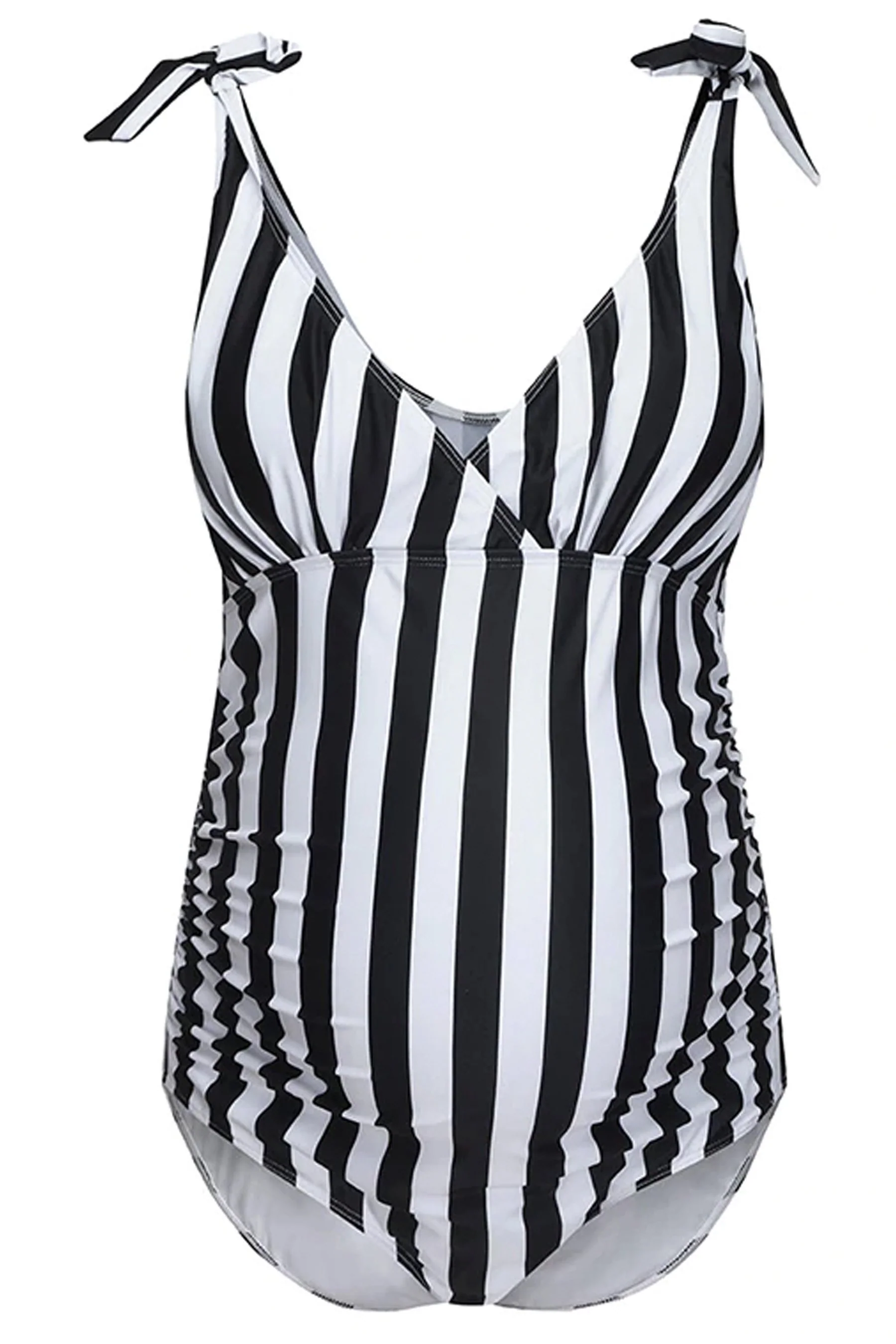 Sleek Striped Maternity Swimsuit - Chenance