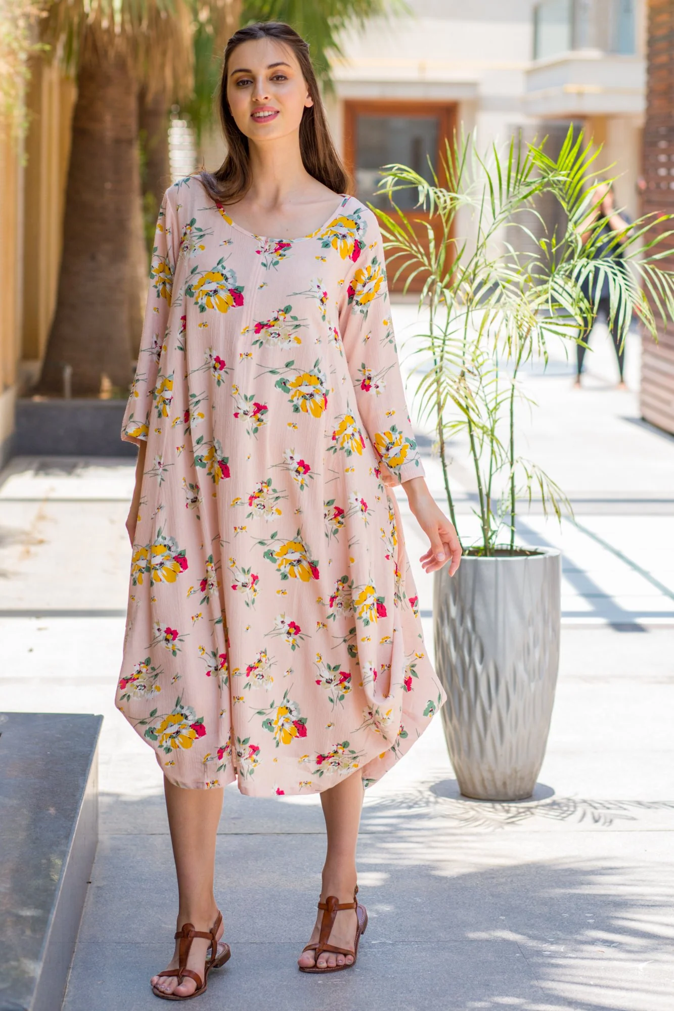 Salmon Cowl Maternity & Nursing Dual Dress Kurta - Chenance