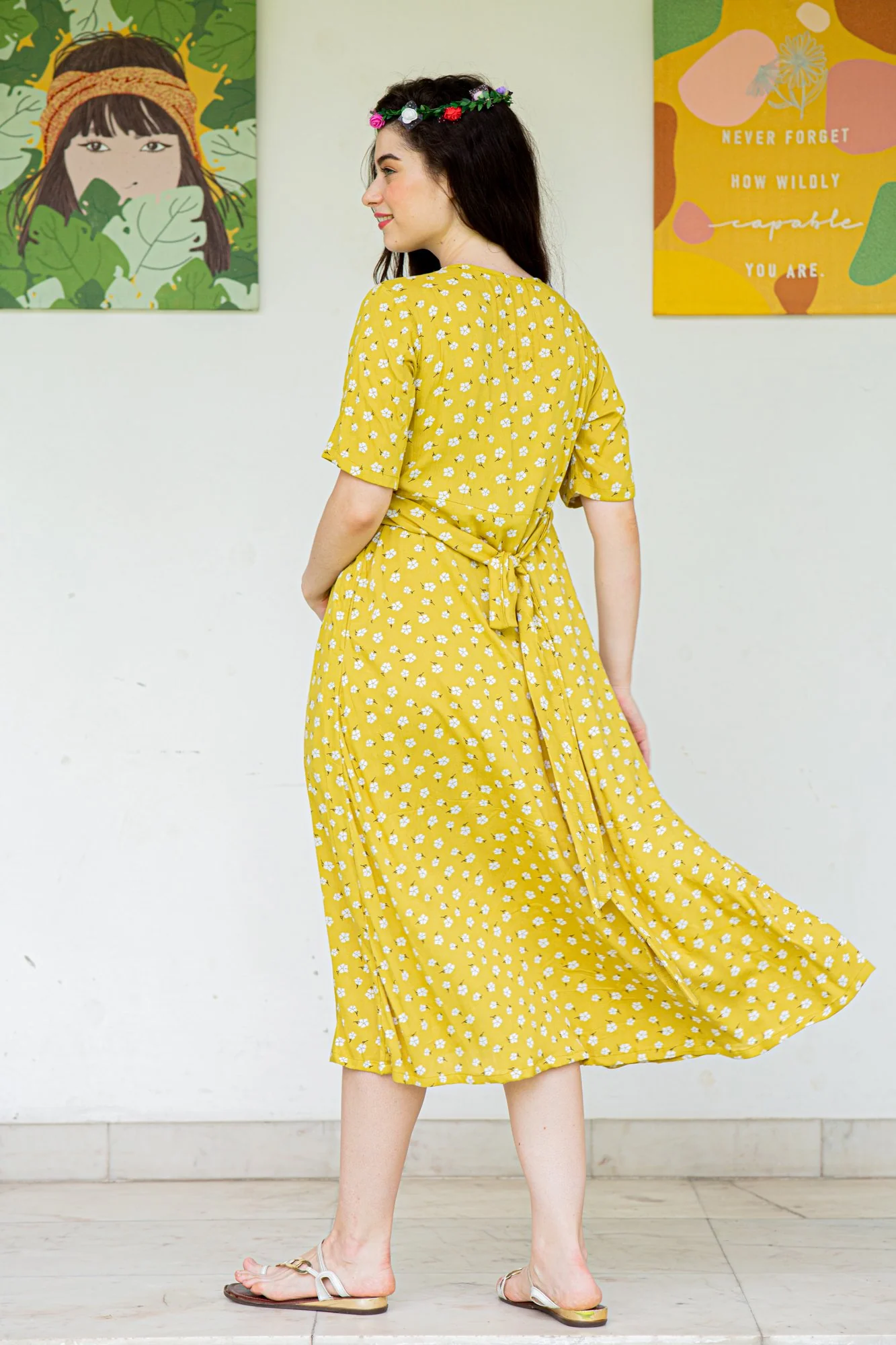 Tuscany Maternity & Nursing Midi Wrap Dress - Chenance