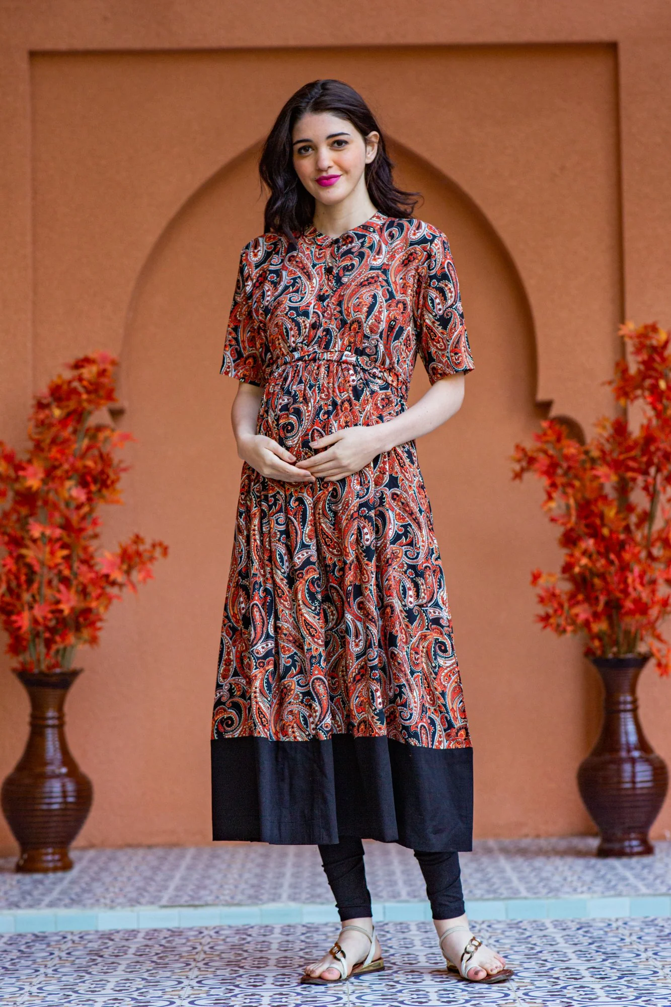 Classic Paisley Maternity & Nursing Kurta - Chenance