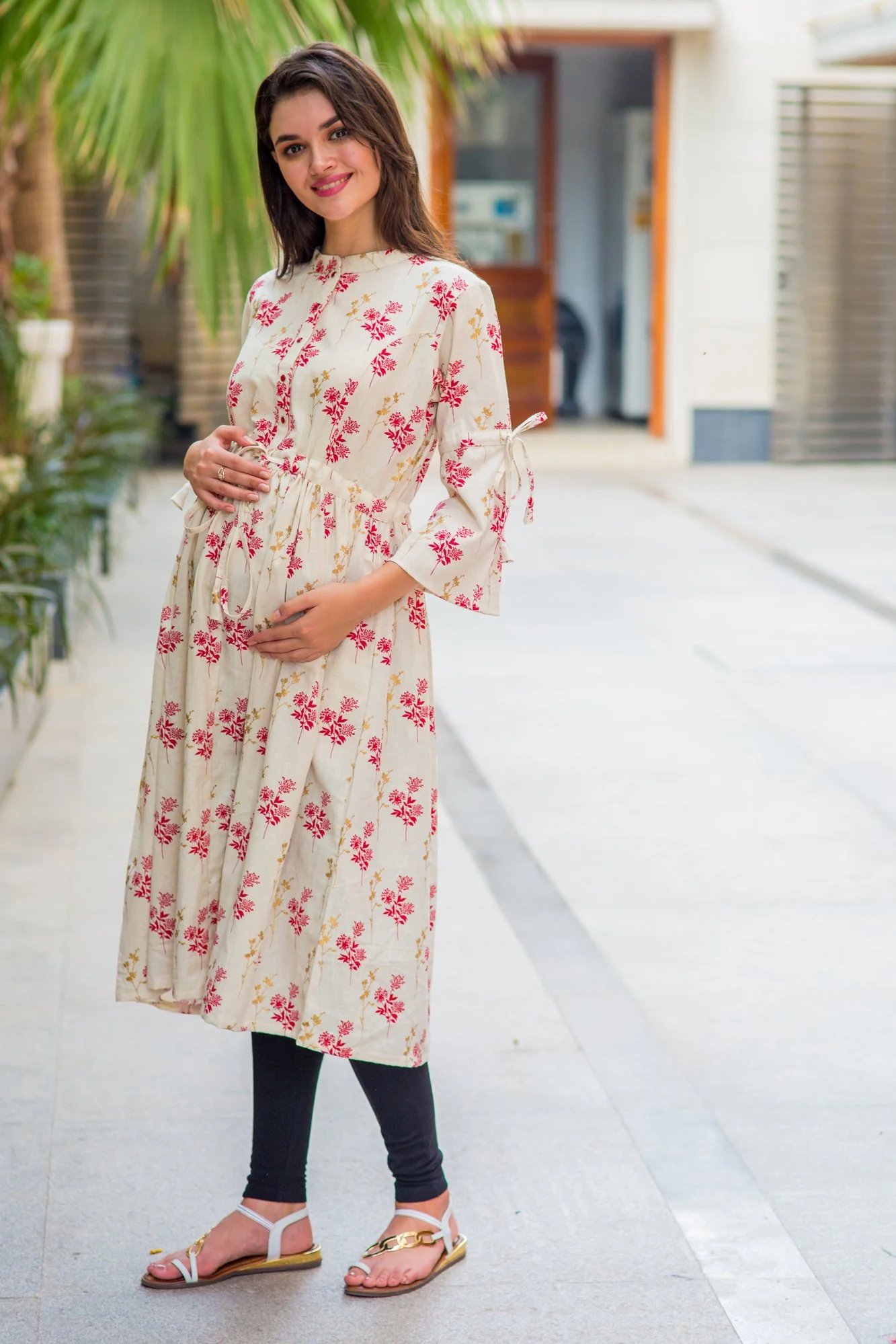 Breezy Linen Maternity & Nursing Kurta Dress - Chenance