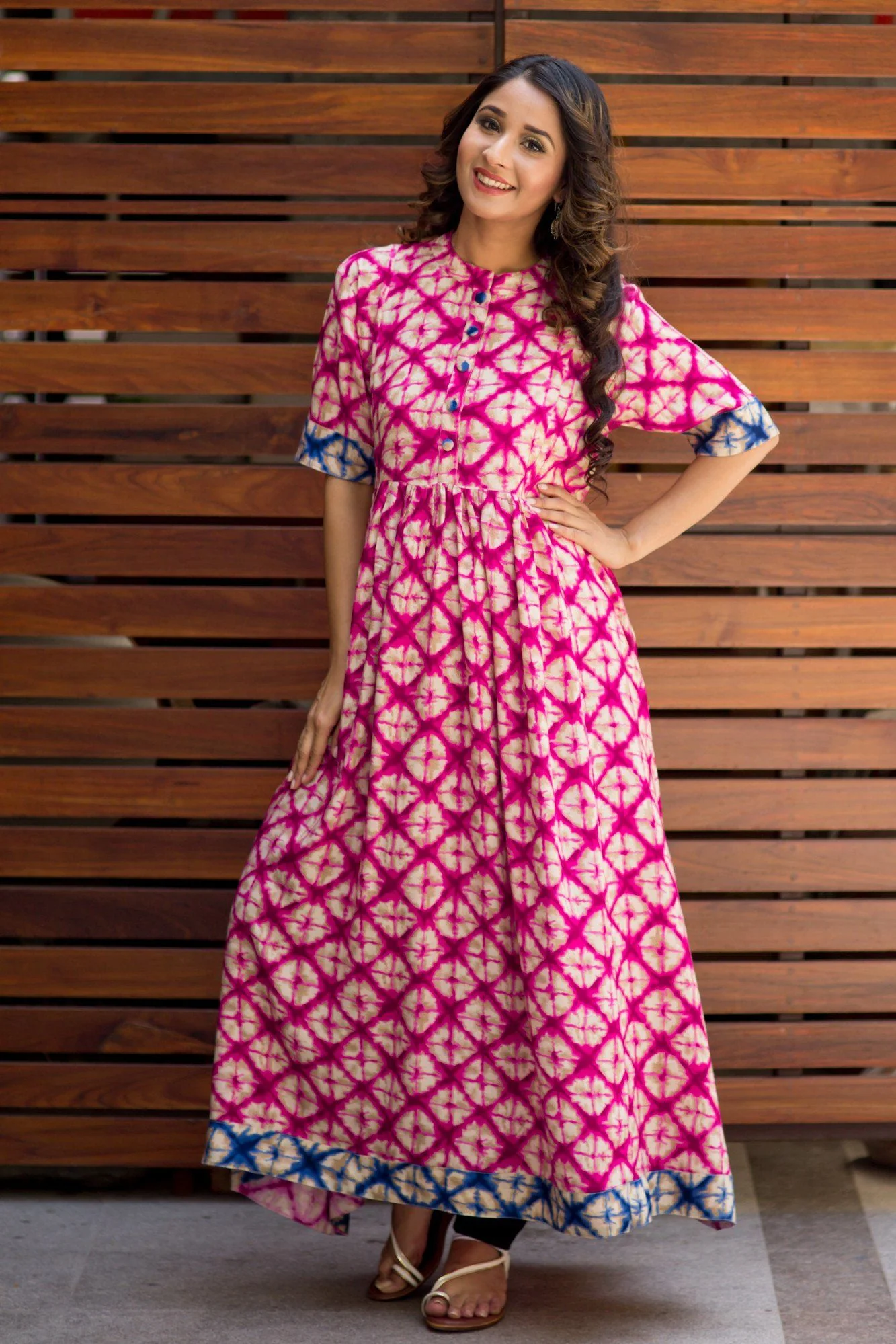 Abstract Pink Maternity and Nursing Kurta - Chenance