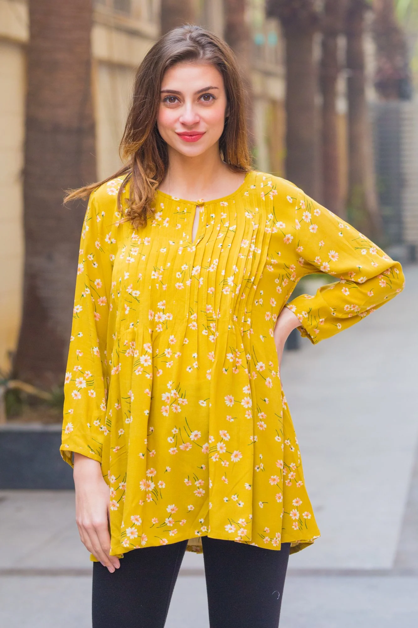 Olive Pintucks Maternity & Nursing Top - Chenance