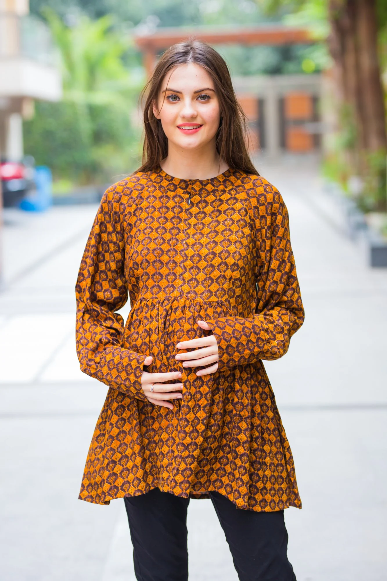 Mustard Brick Maternity & Nursing Top - Chenance