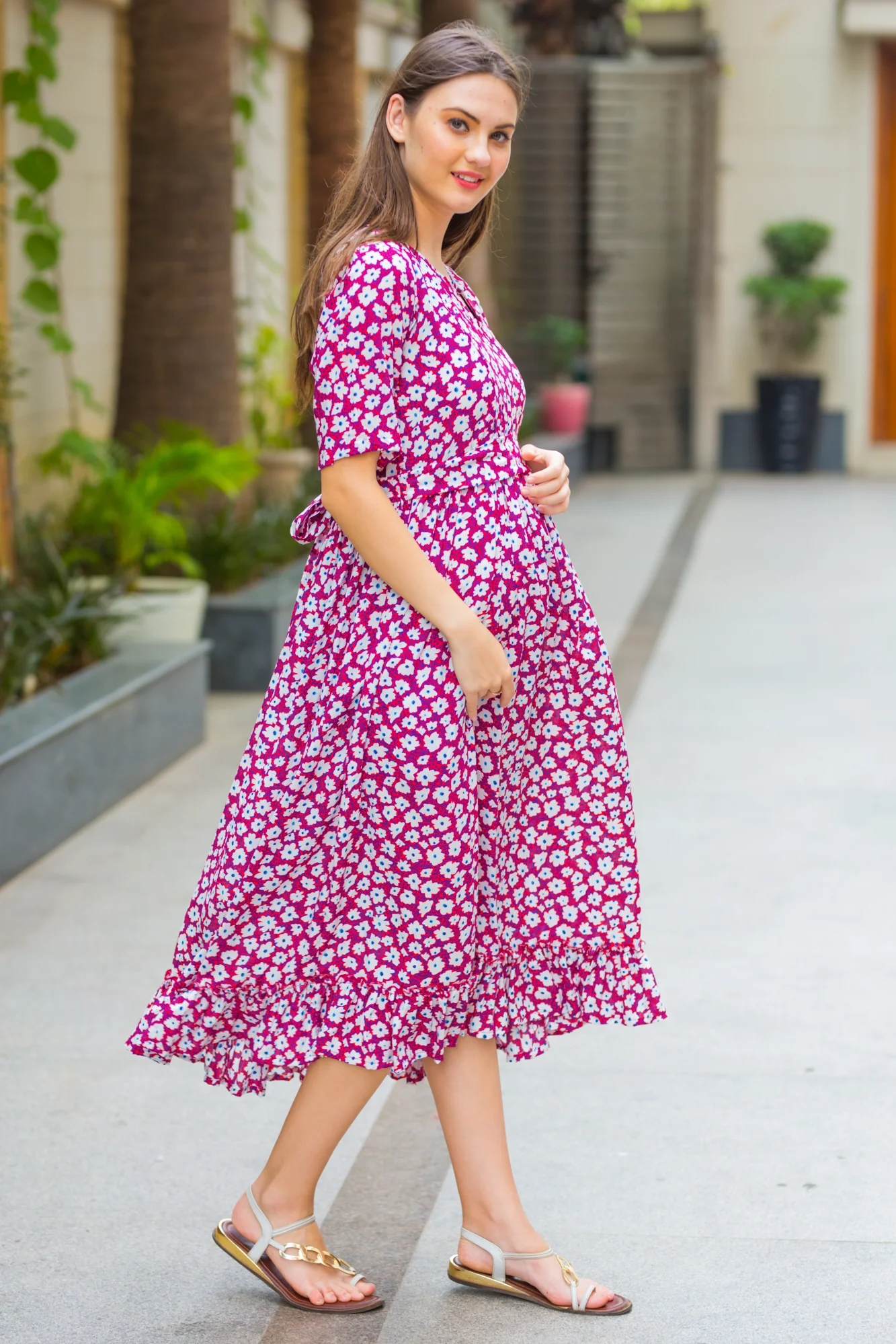 Pristine Chic Concealed Zips Nursing Dress - Chenance