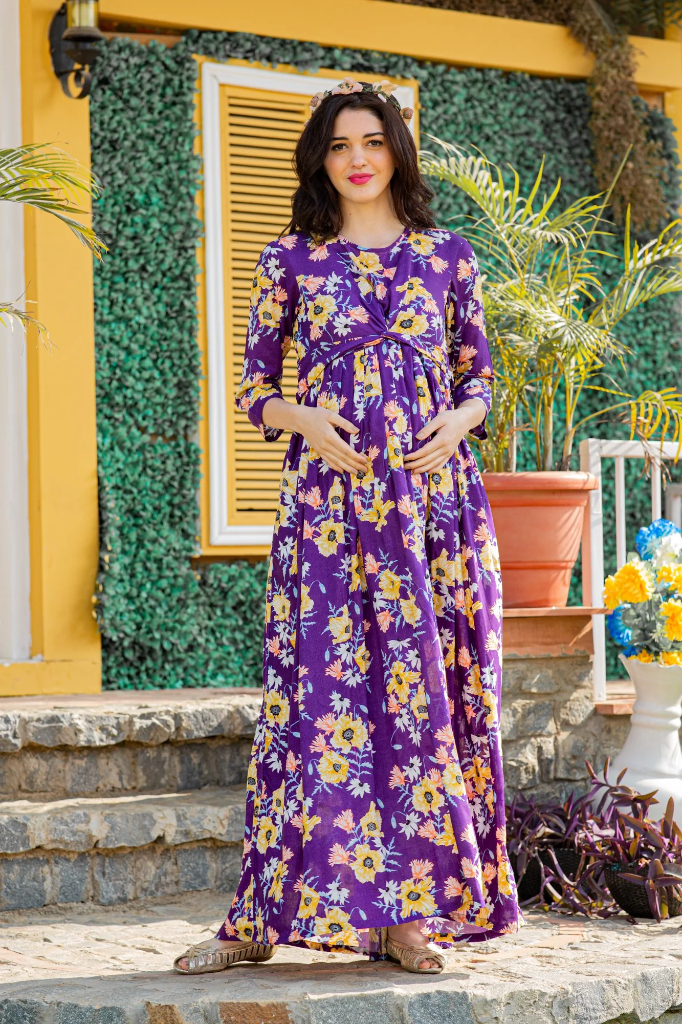 Pretty Violet Maternity Knot Dress - Chenance