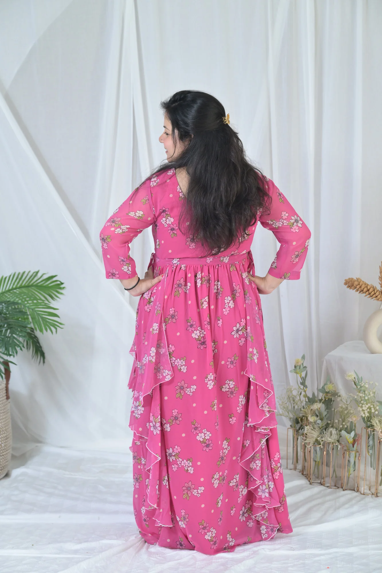 Blossom Rose Pink Maternity & Nursing Flow Dress - Chenance