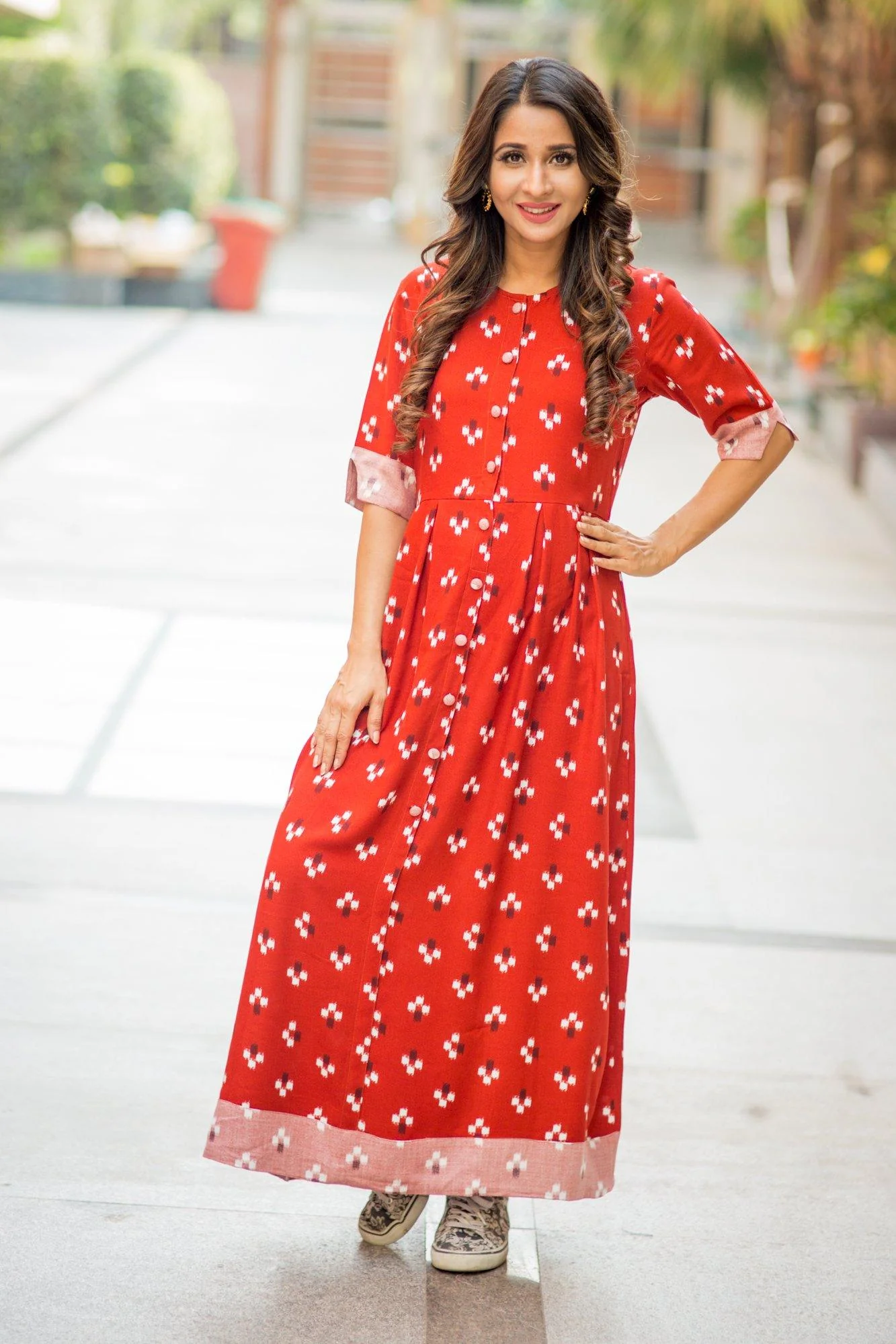Scarlet Viscose Maternity & Nursing Kurta - Chenance