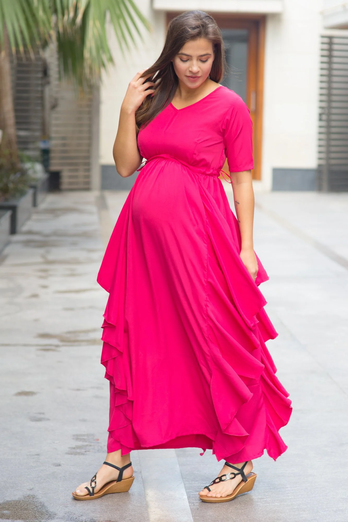 Paris Rose Maternity Flow Dress - Chenance