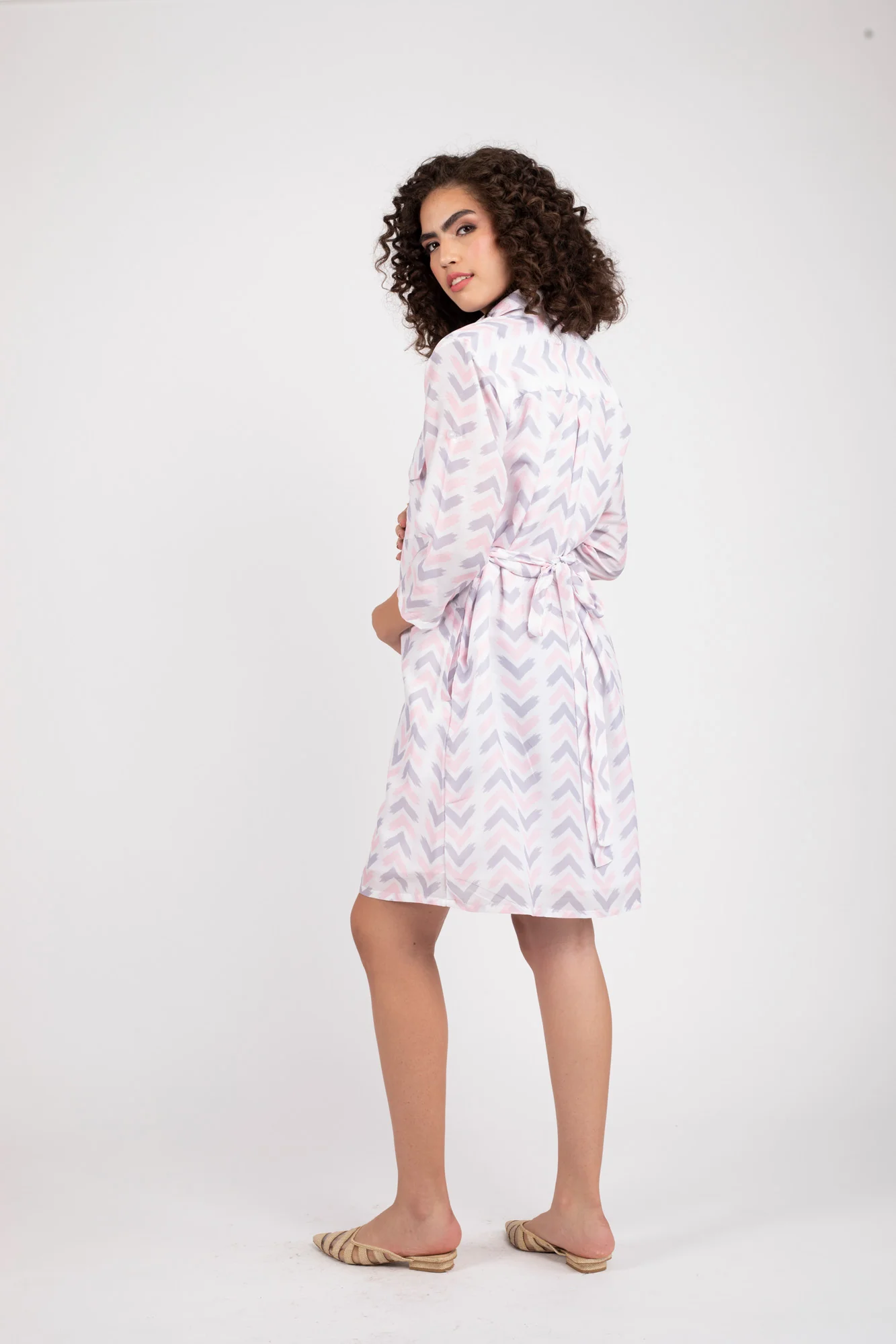 Milky Abstract Versatile Maternity & Nursing Shirt Dress - Chenance