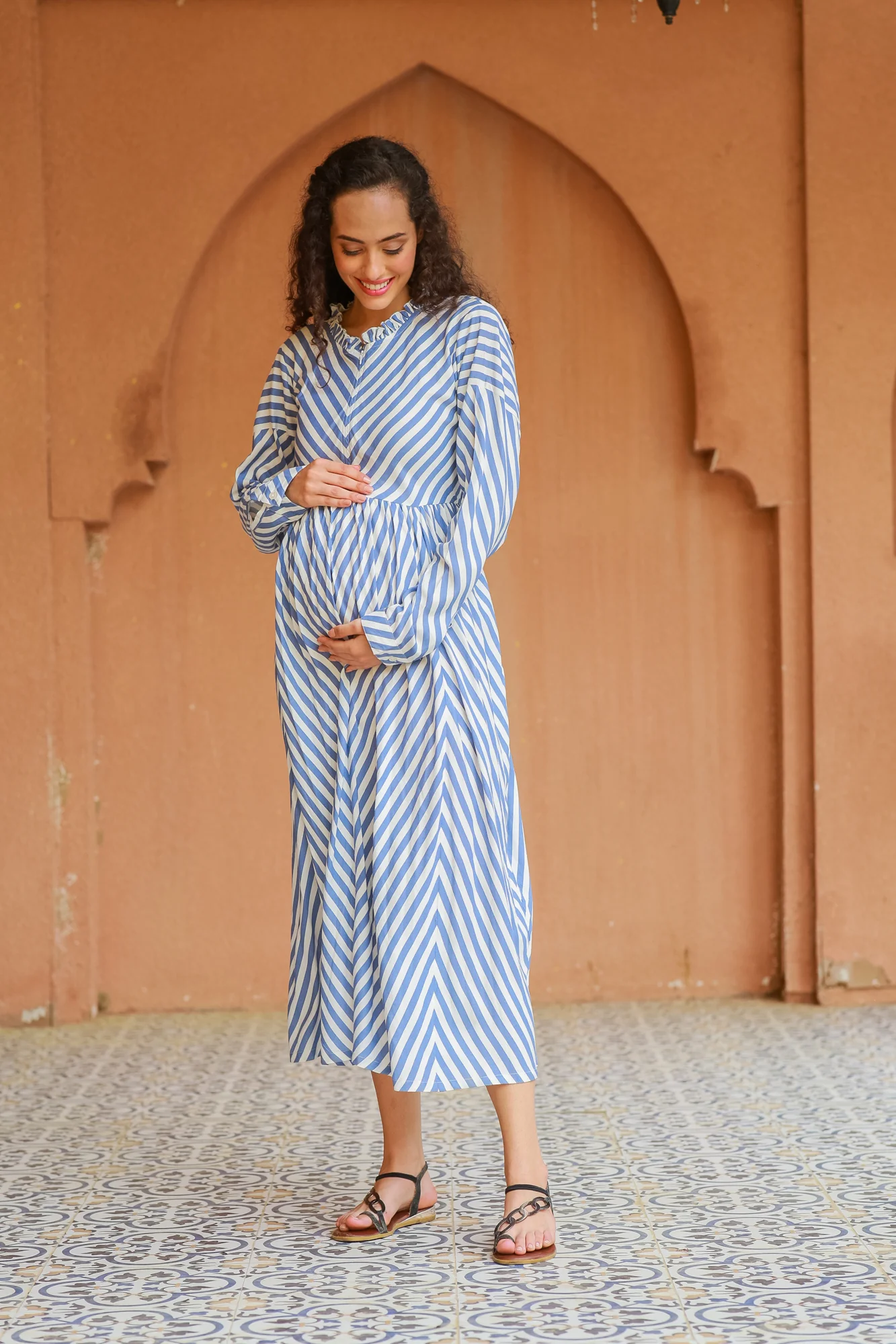 Spruce Classic Striped Maternity & Nursing Dress - Chenance