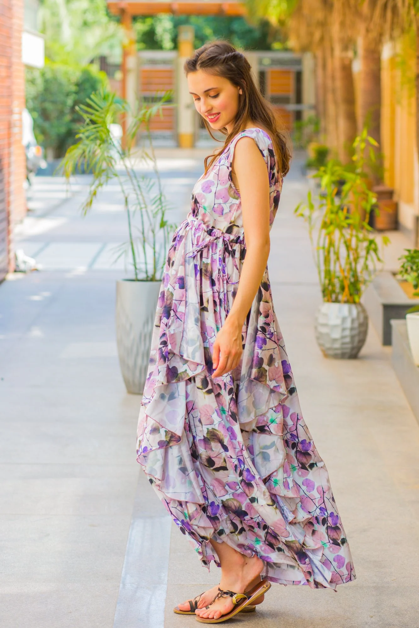 Luxe Lavender Maternity Flow Dress - Chenance