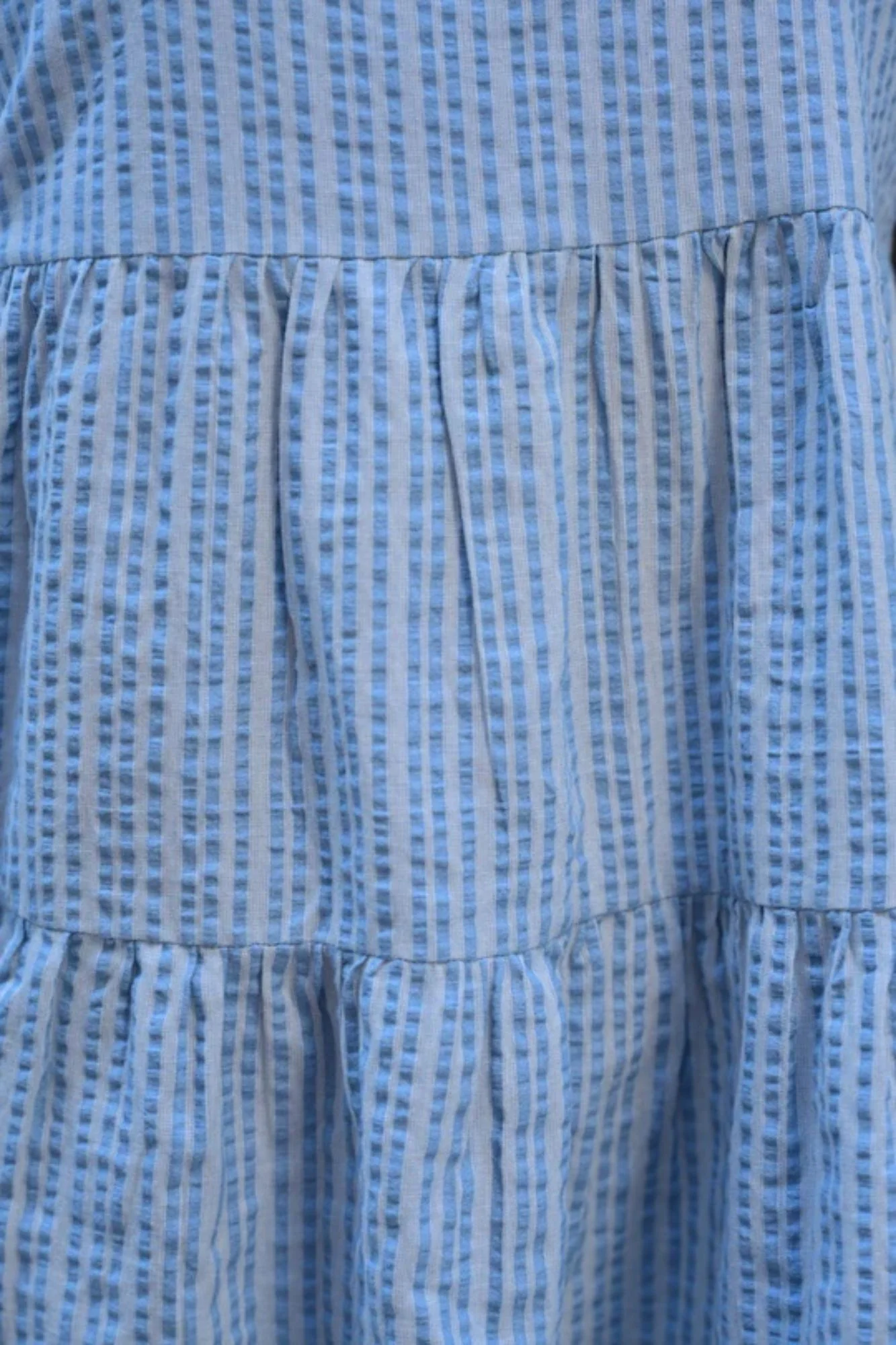 Blue Striped Maternity Tiered Dress - Chenance