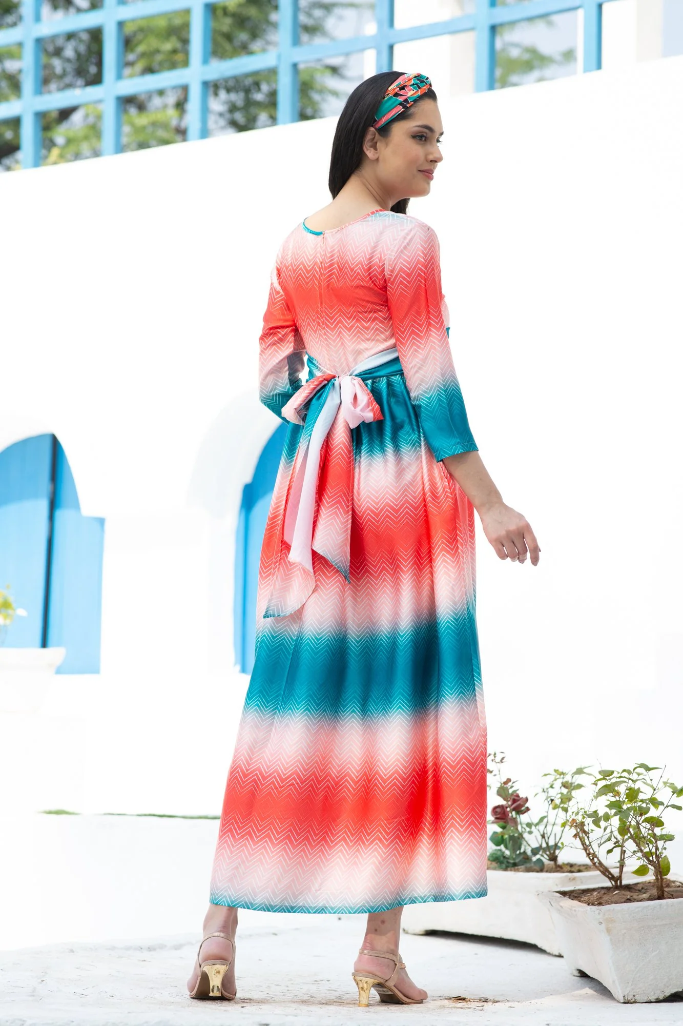 Luxe Nautical Ombre Maternity Knot Dress - Chenance