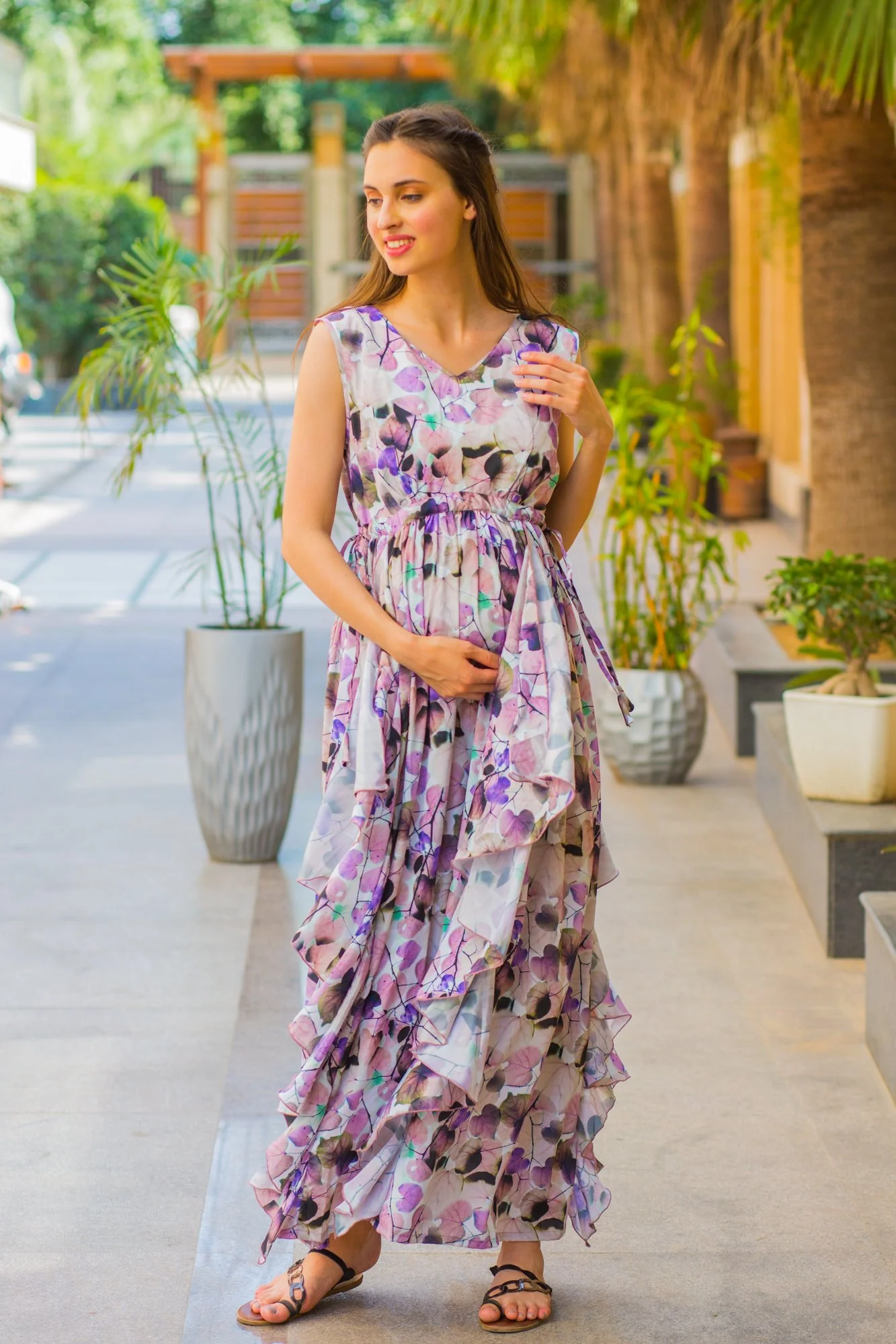 Luxe Lavender Maternity Flow Dress - Chenance