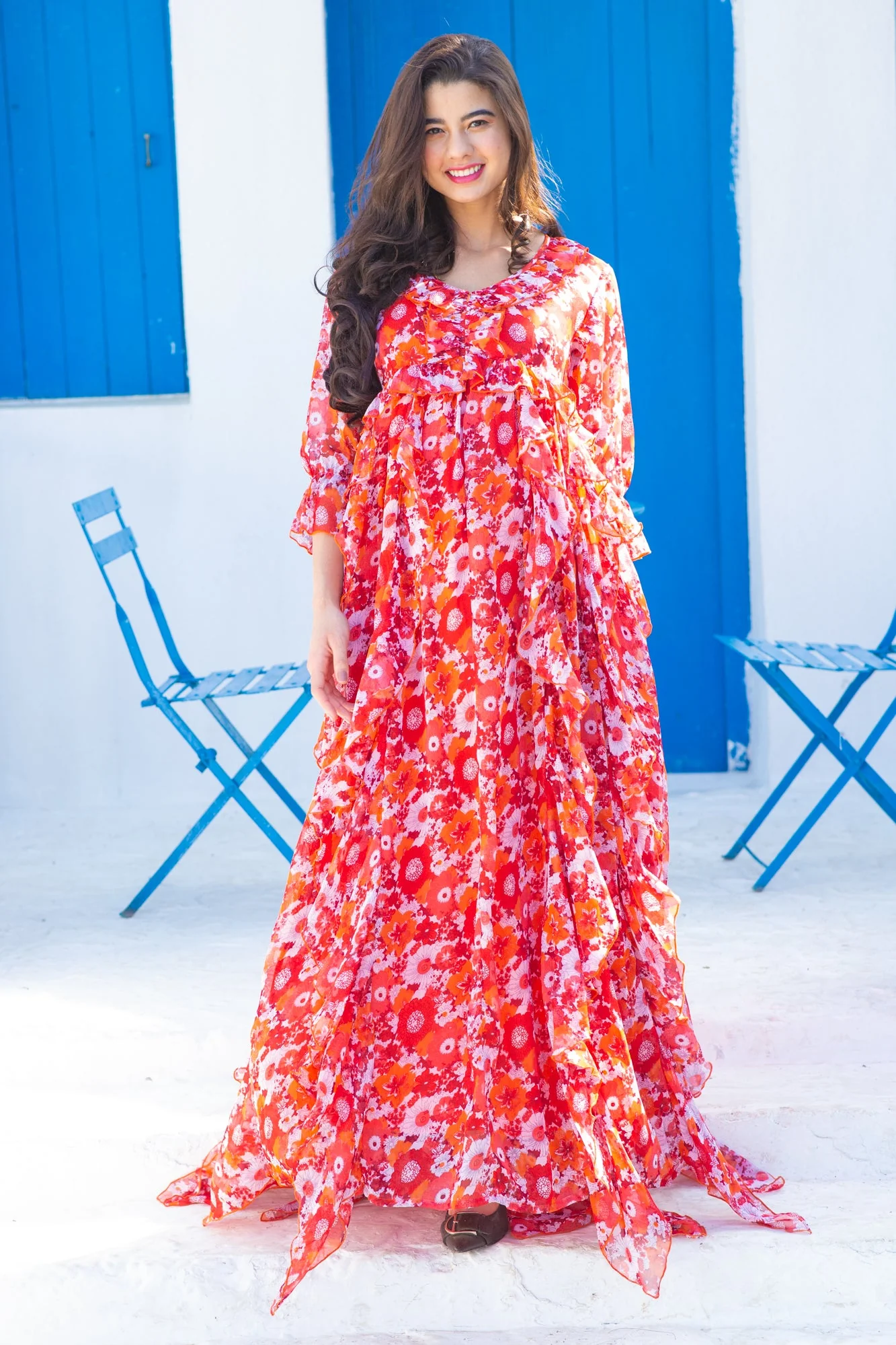 Cascading Cherry Bloom Maternity & Nursing Dress - Chenance