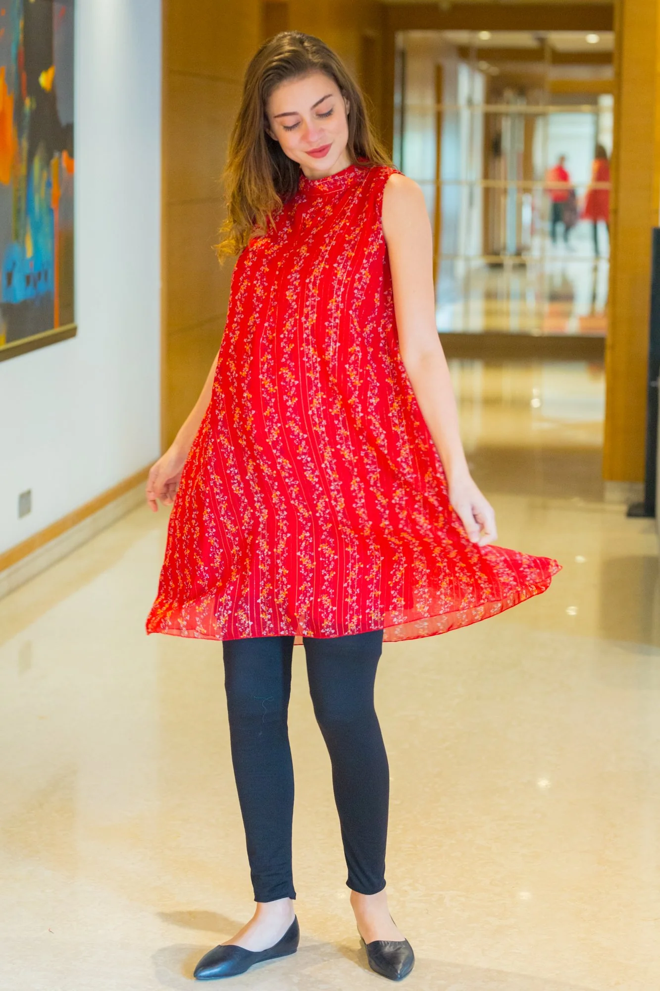 Premium Merry Red Maternity & Nursing Dress - Chenance