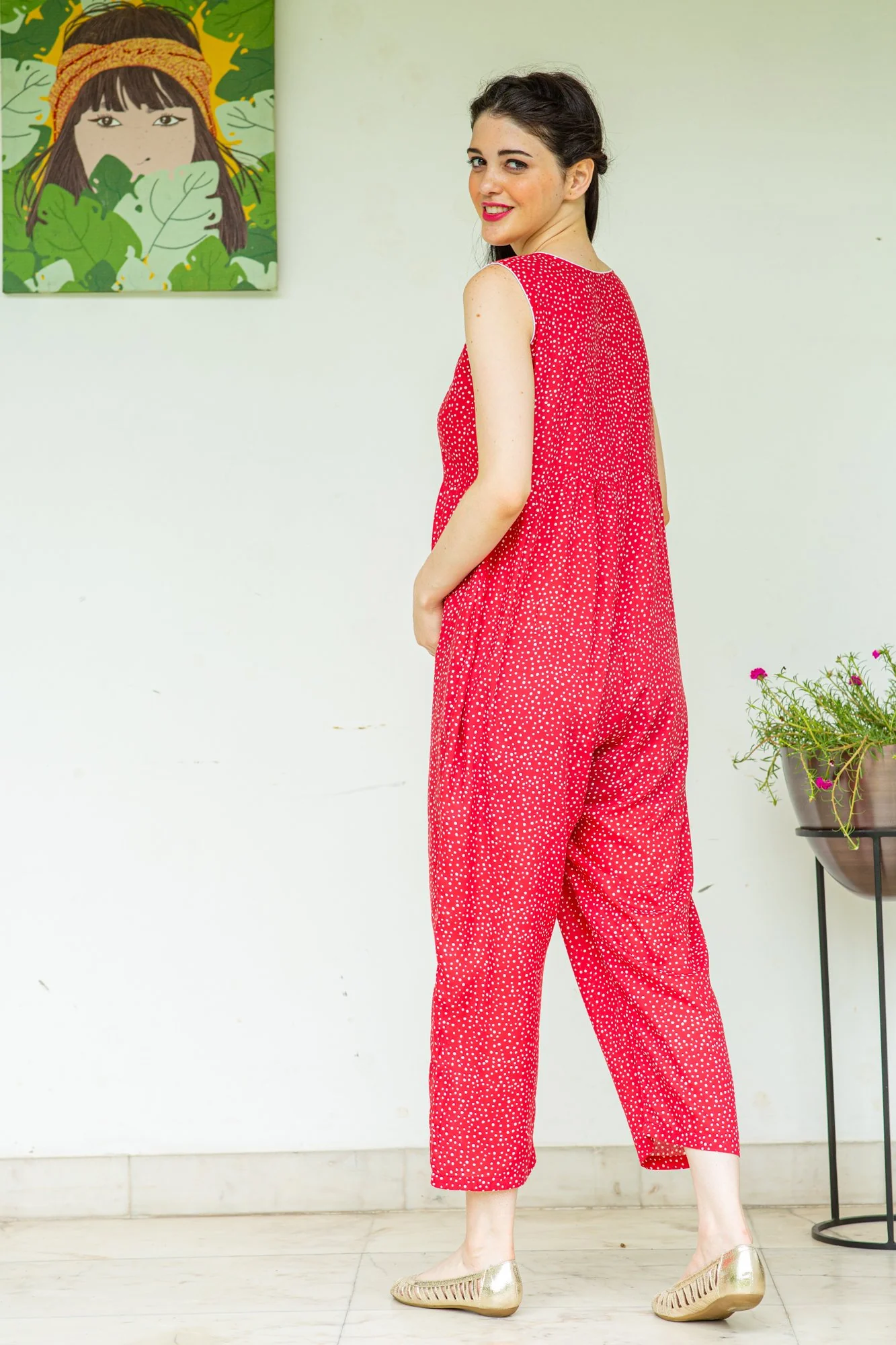 Berry Cotton Maternity Jumpsuit - Chenance