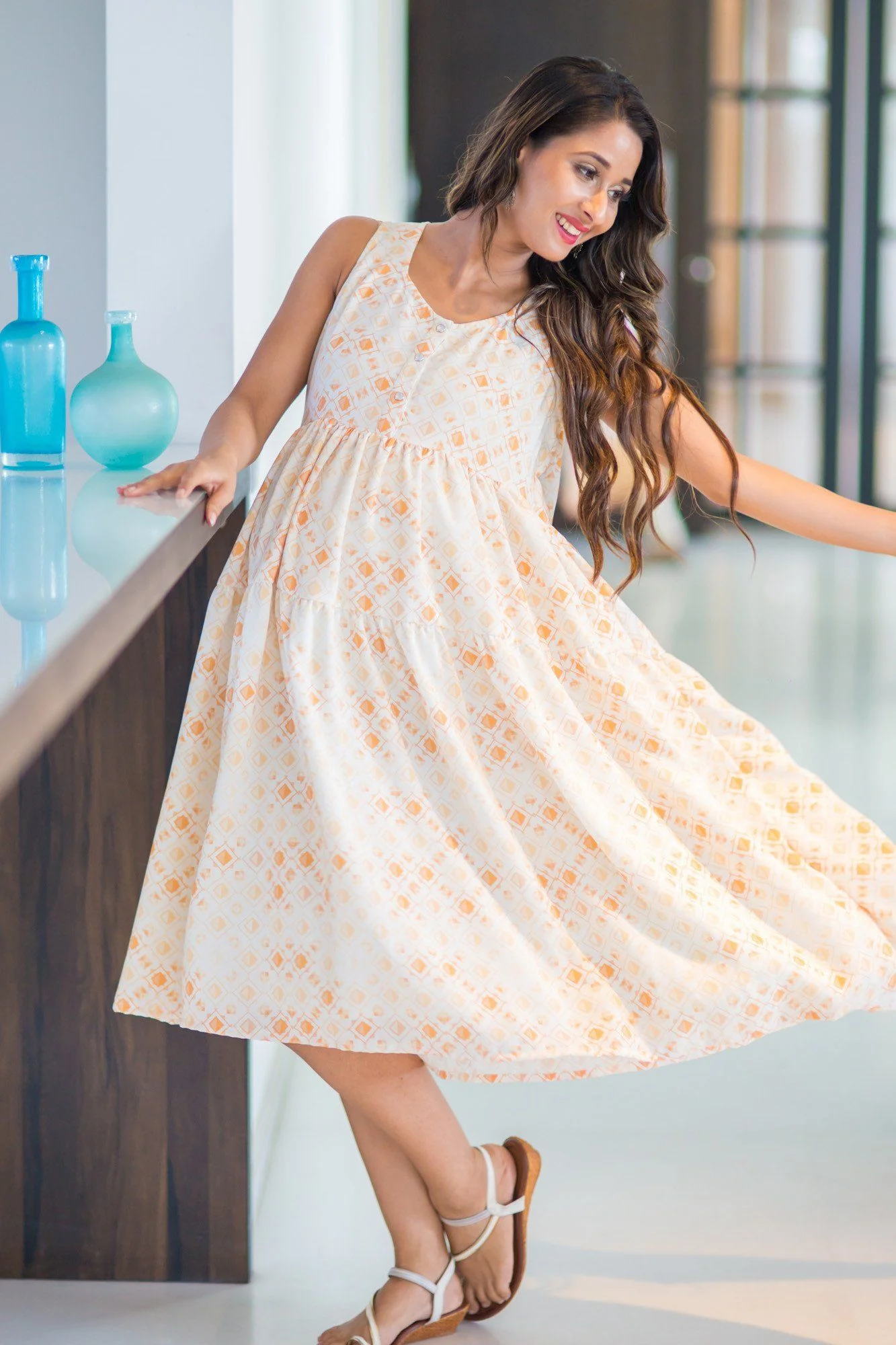 Marigold Layered Maternity & Nursing Dress - Chenance