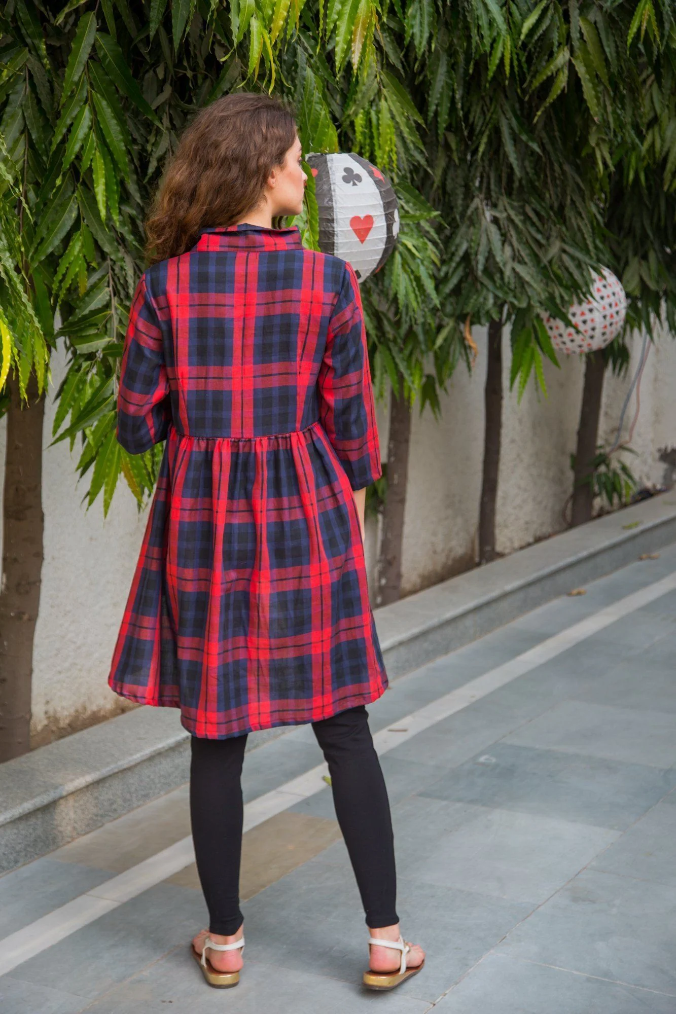 Scarlet Plaid Gathered  Maternity & Nursing Top - Chenance