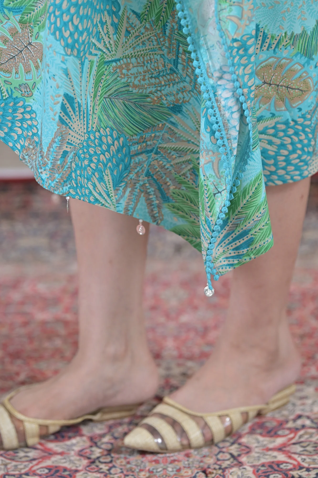 Mint Leafy Maternity & Nursing Kaftan (100% Cotton) - Chenance