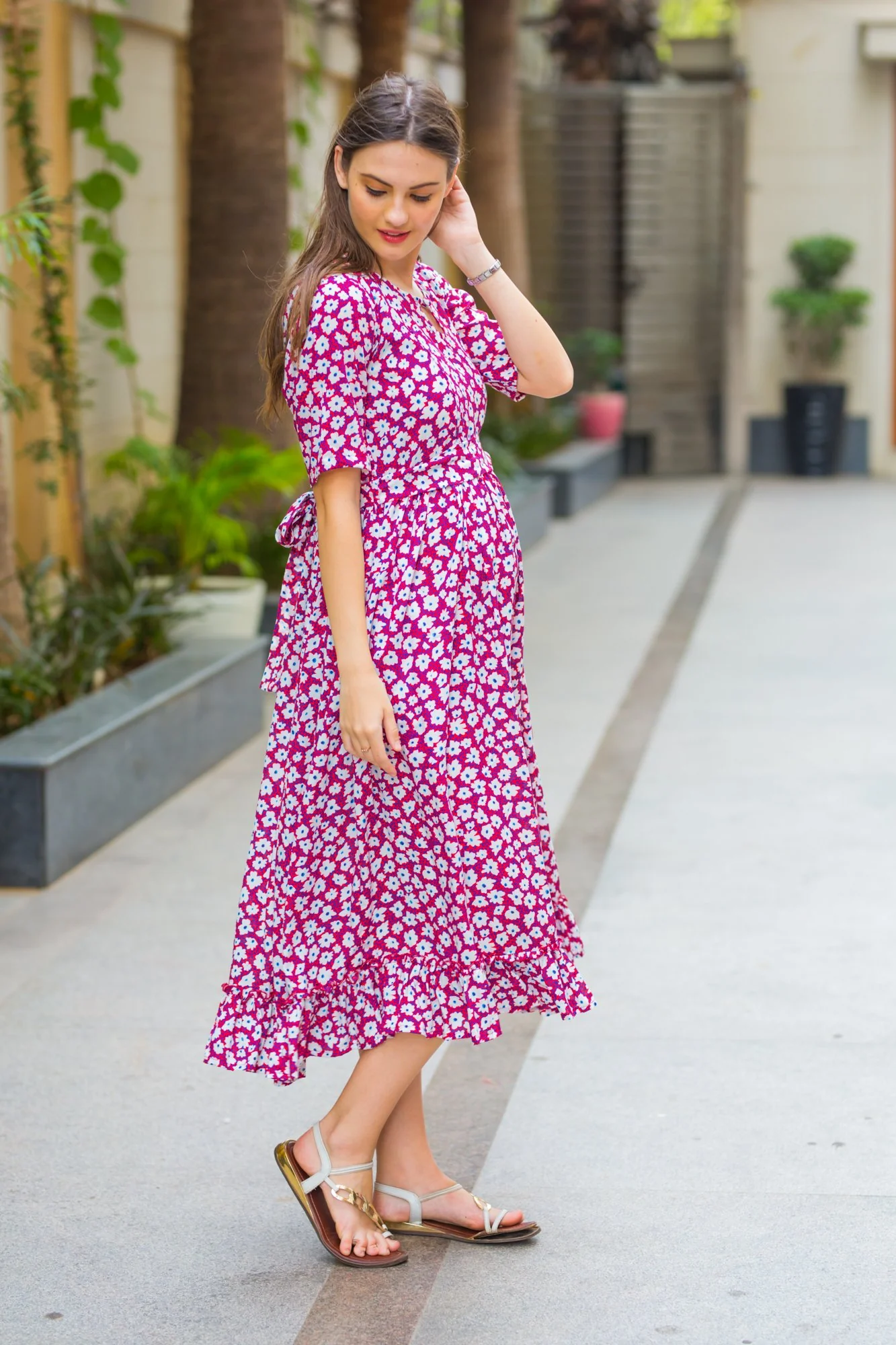 Pristine Chic Concealed Zips Nursing Dress - Chenance