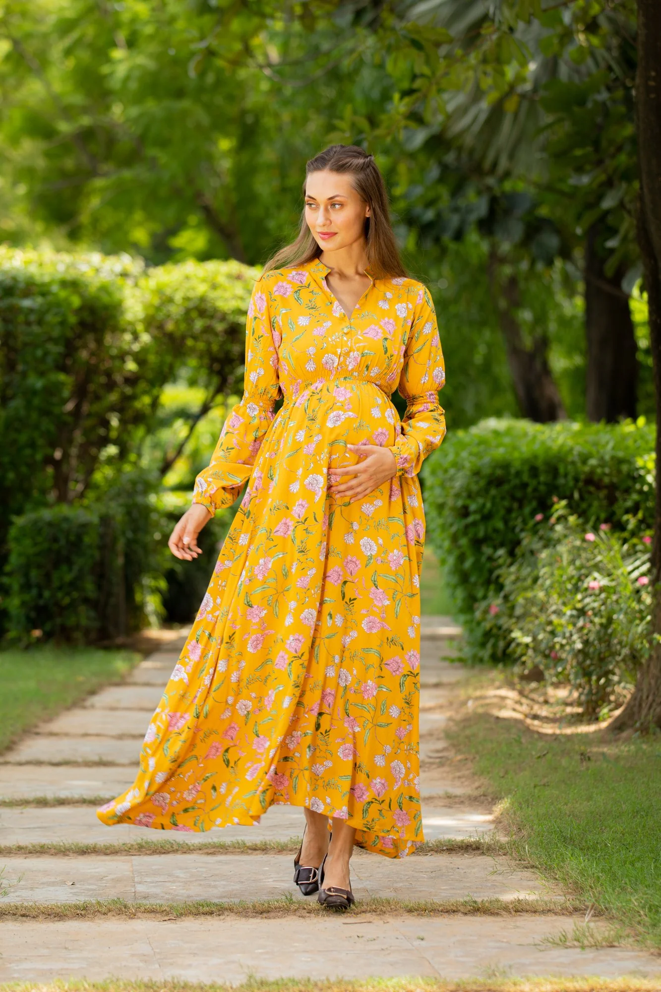 Honey Blossom Floral Maternity Dress - Chenance