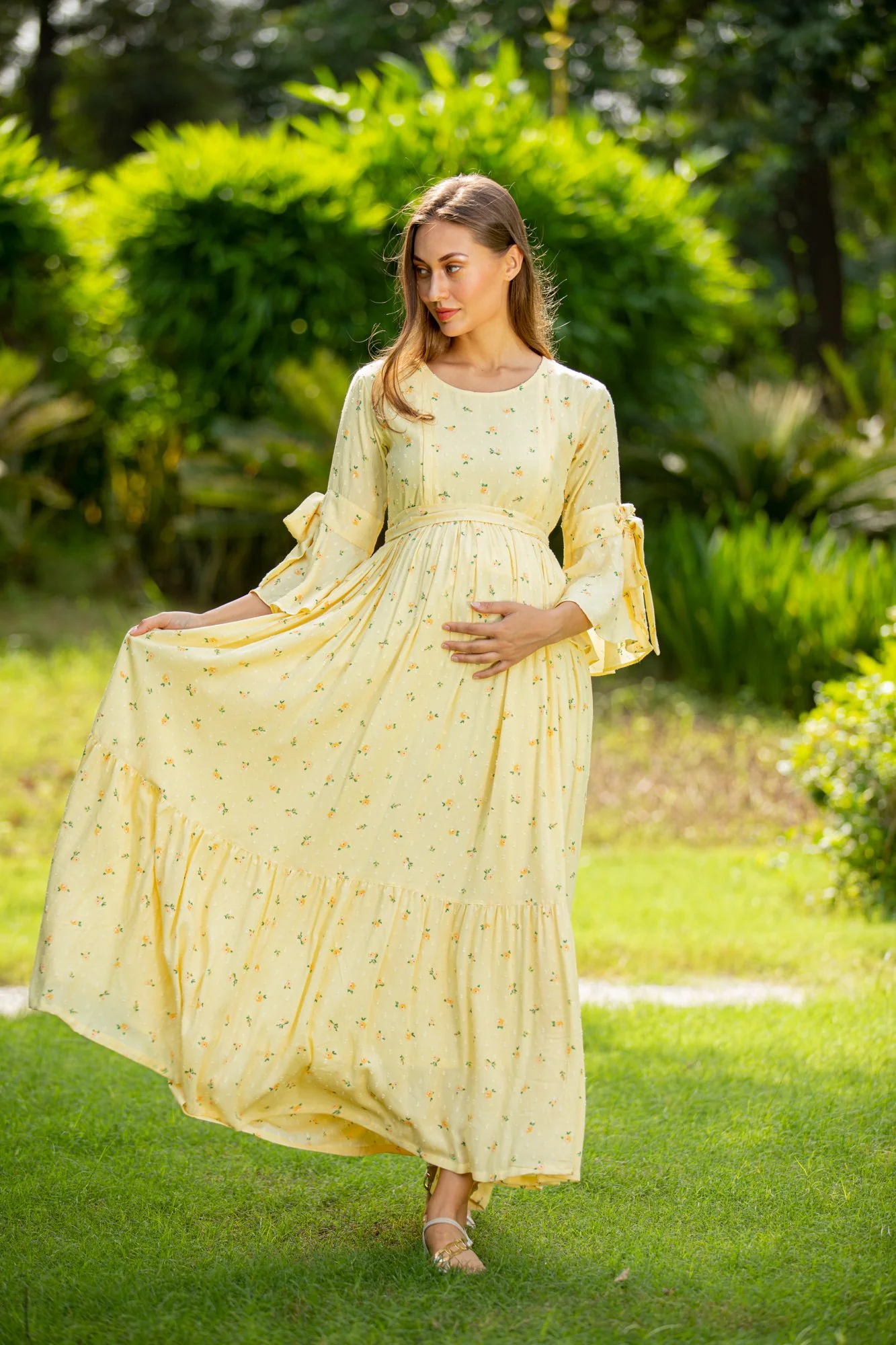 Pristine Maternity & Nursing Frill Dress - Chenance