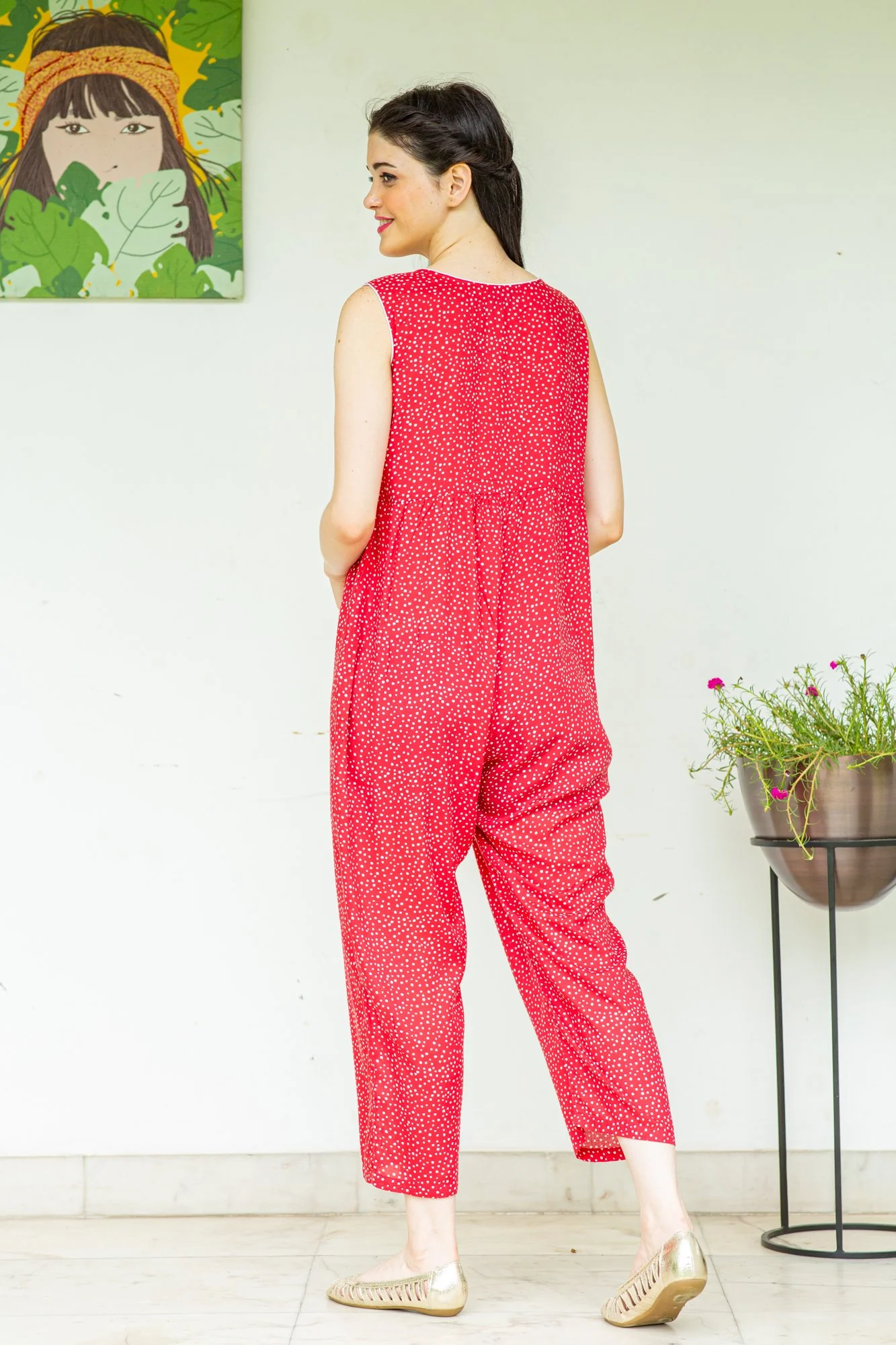Berry Cotton Maternity Jumpsuit - Chenance