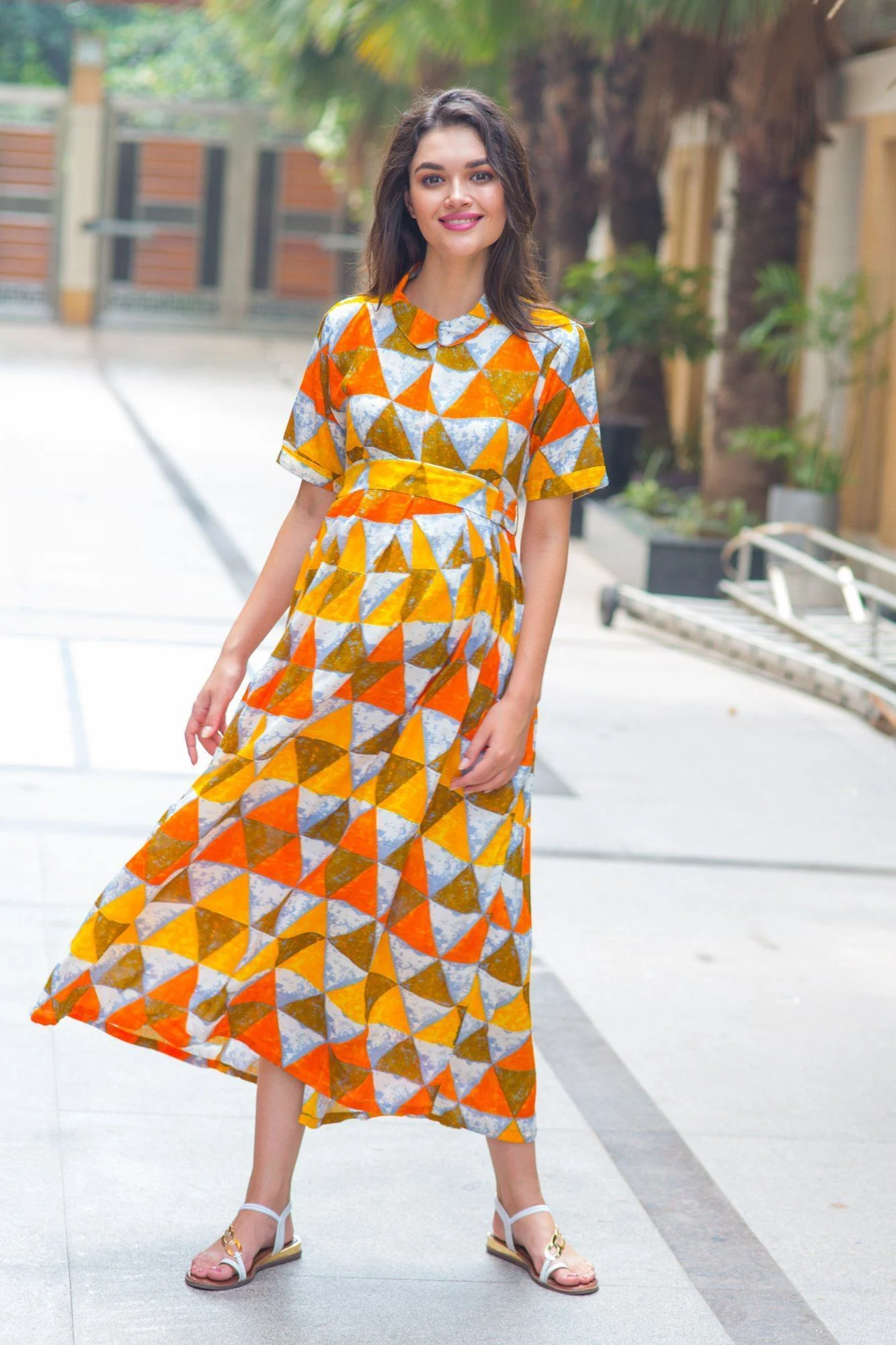 Tuscan Triangle Maternity & Nursing Dress - Chenance