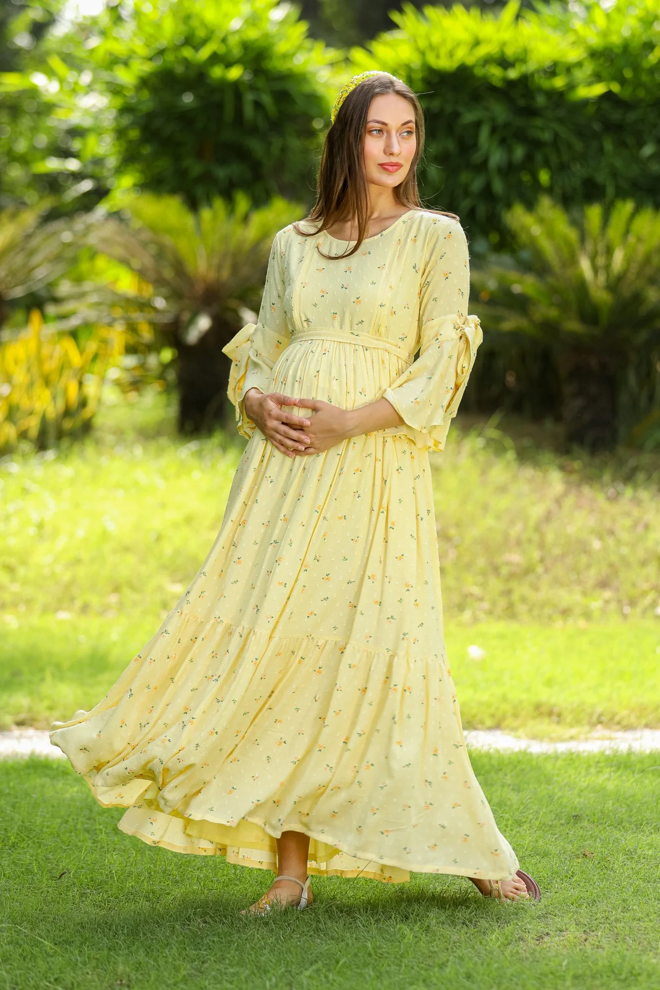 Pristine Maternity & Nursing Frill Dress - Chenance