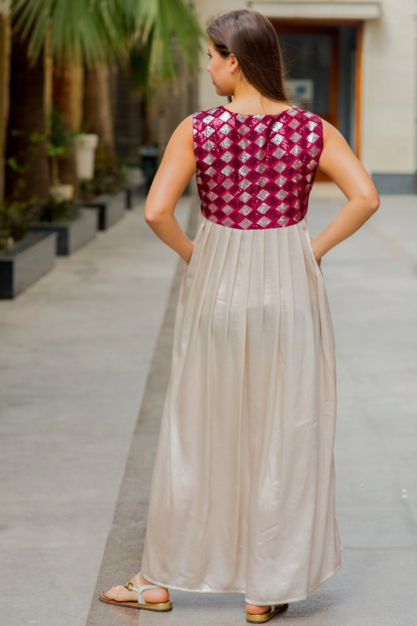 Luxe Diamond Sequin Maternity Dress - Chenance