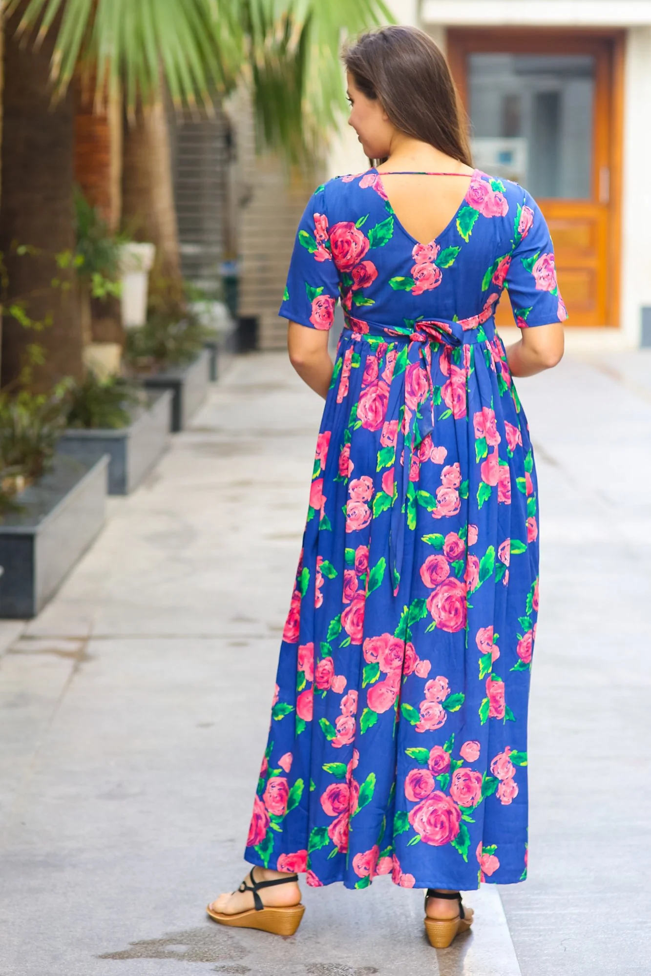Rose Blossom Maternity & Nursing Wrap Dress - Chenance