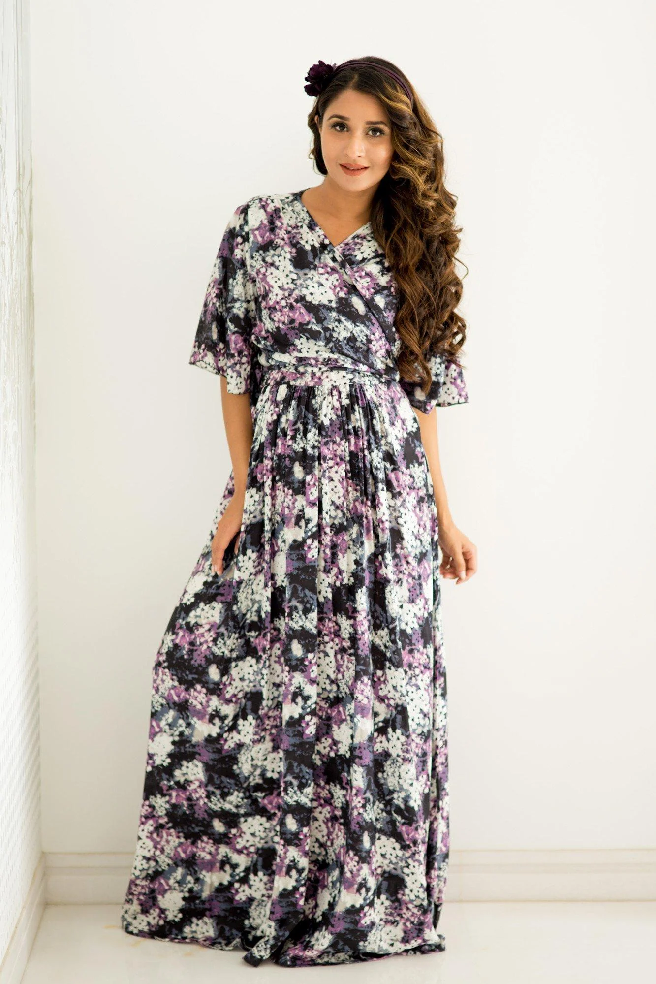 Lilac Blossom Maternity & Nursing Wrap Dress - Chenance