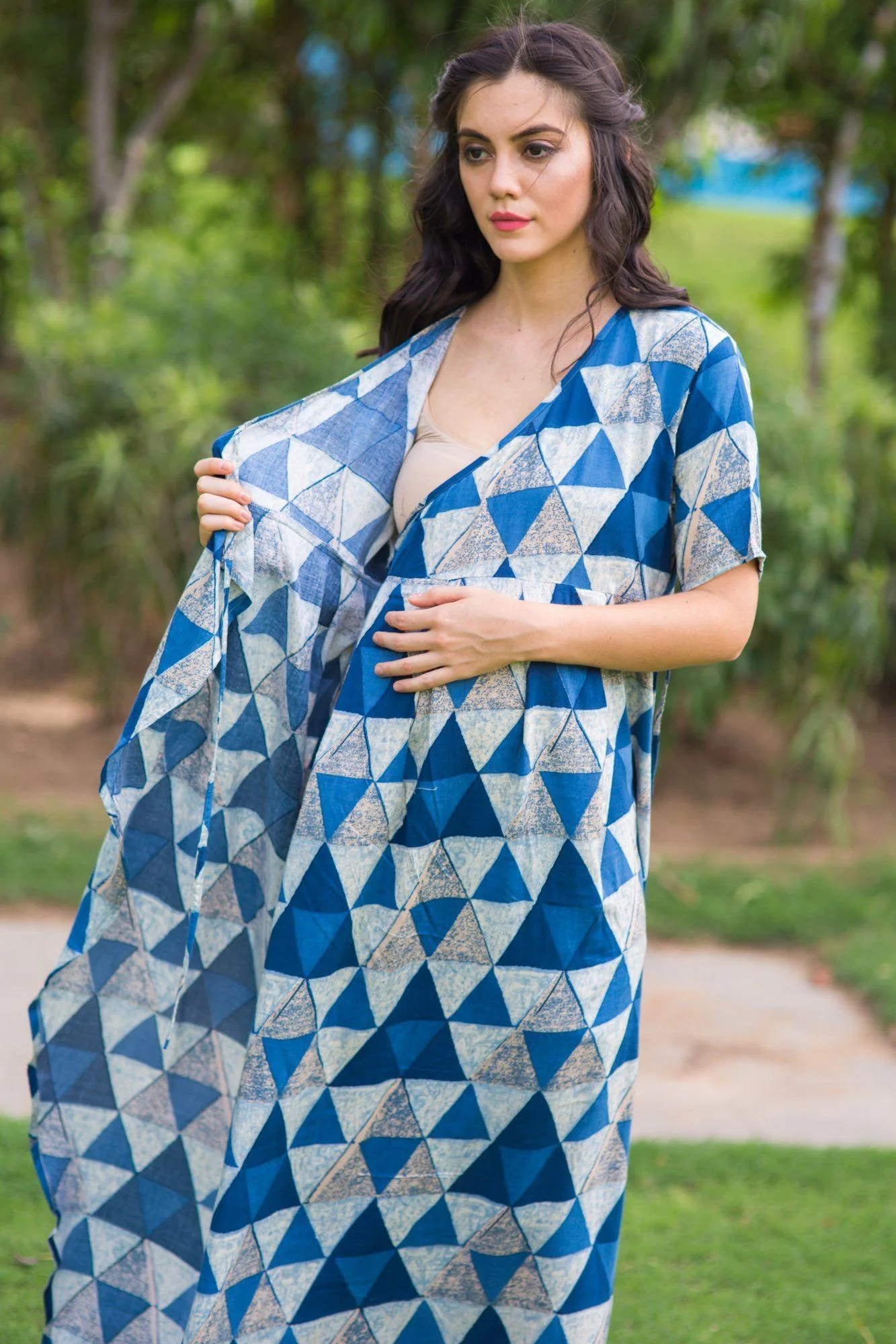 Cascading Breeze Tria Maternity & Nursing Wrap Dress - Chenance