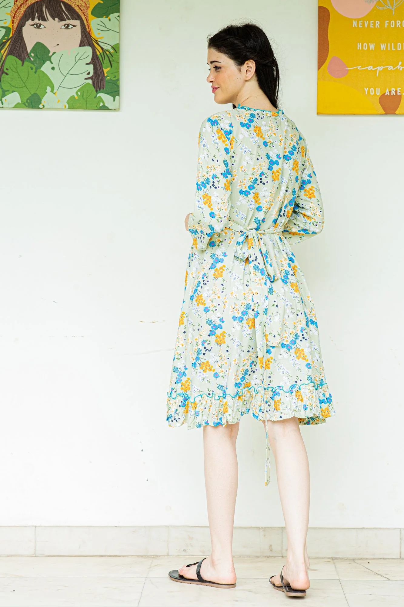 Breezy Mint Maternity & Nursing Night Dress - Chenance