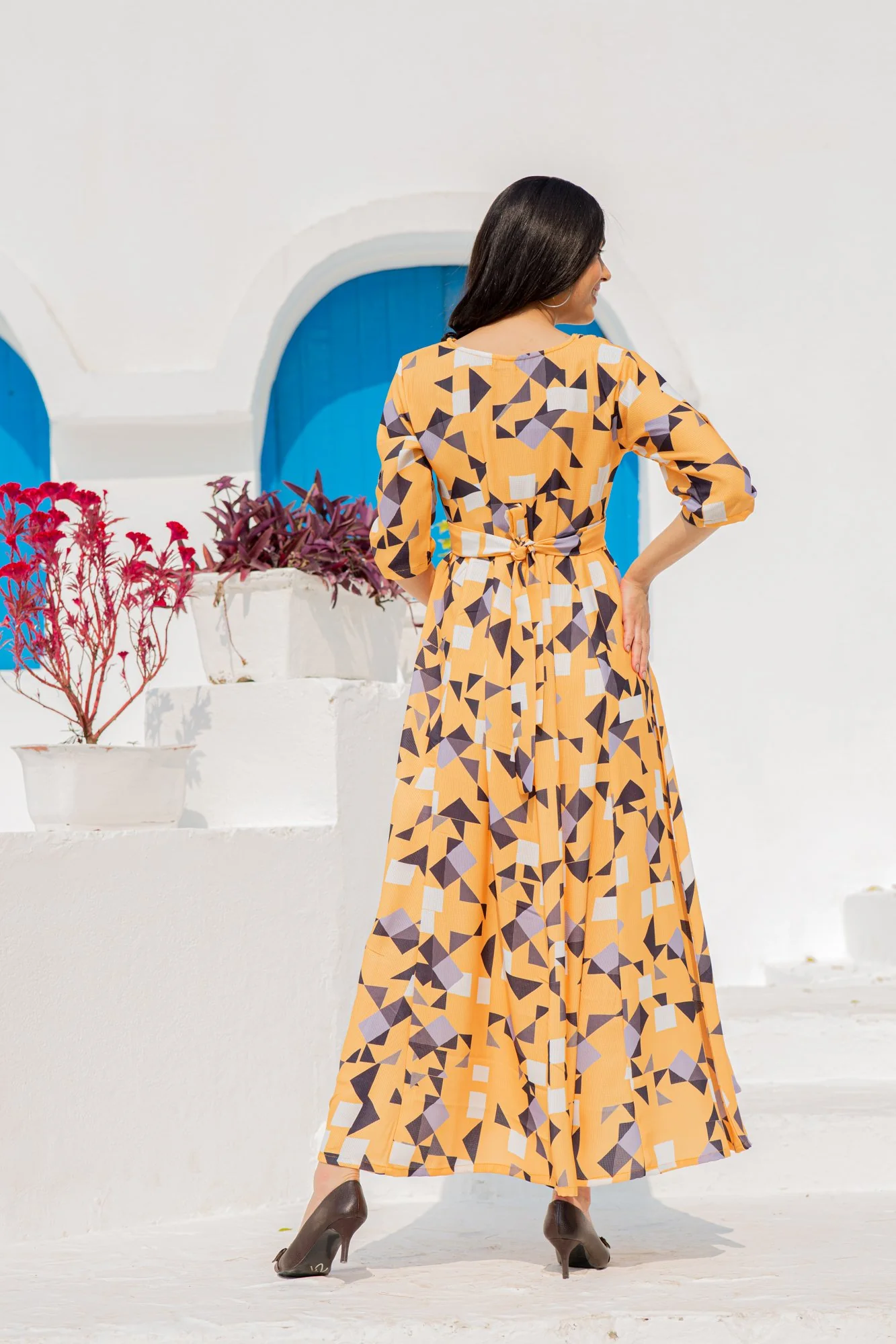 Premium Tuscan Unique Concealed Zips Maternity & Nursing Dress - Chenance