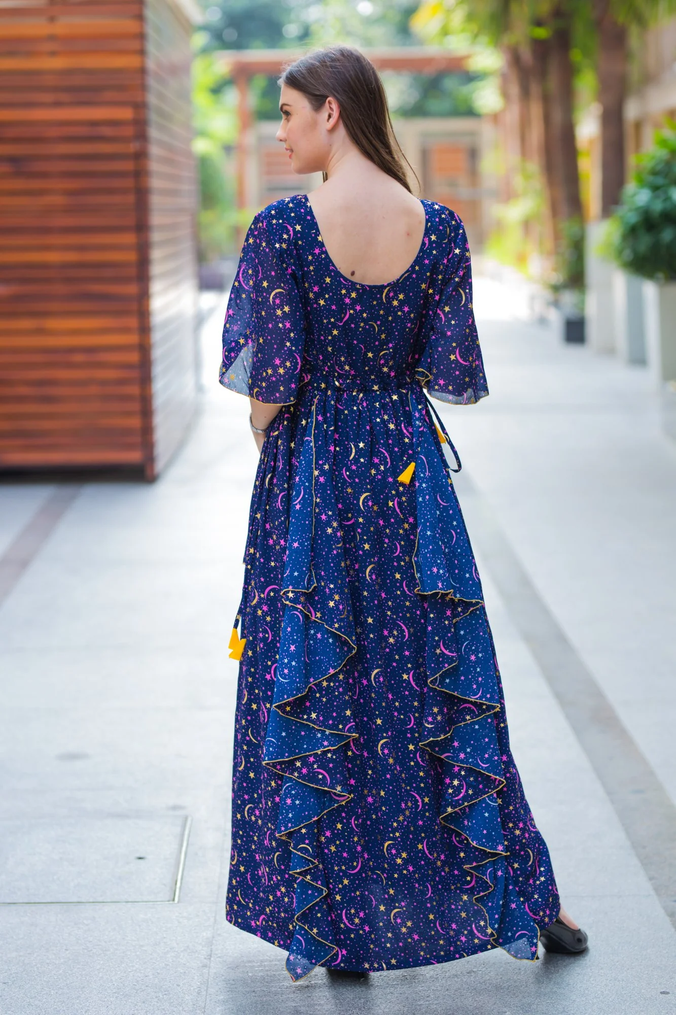 Luxe Milky Way Shimmer Maternity Flow Dress - Chenance