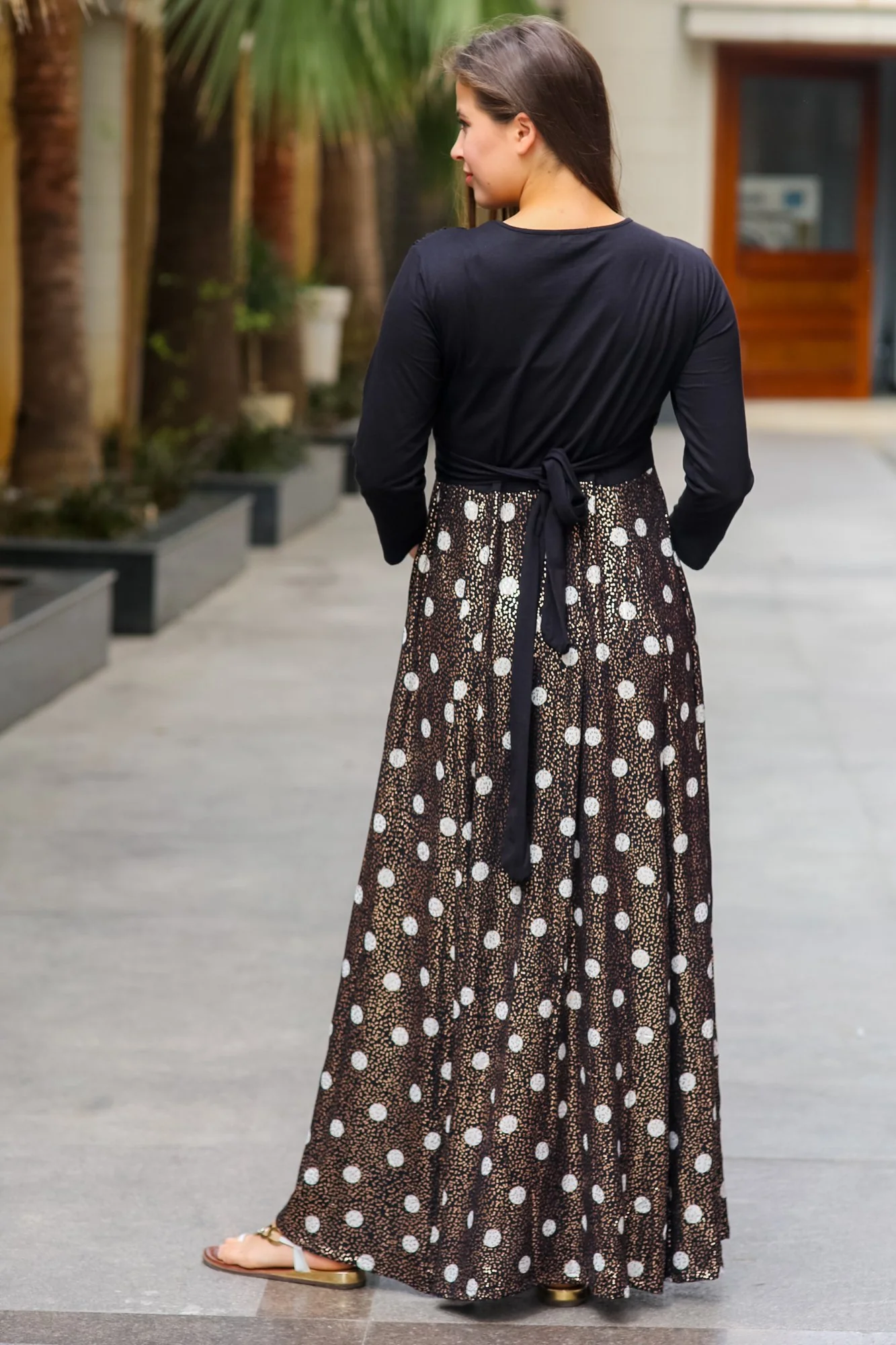 Luxe Gold Sprinkle Maternity & Nursing Wrap Dress - Chenance