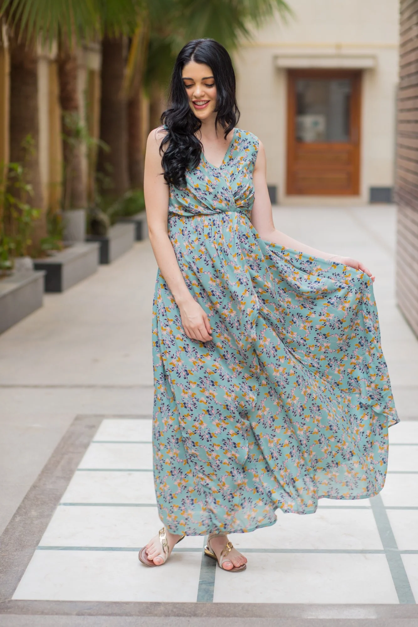 Unique Sage Green Maternity Dress - Chenance