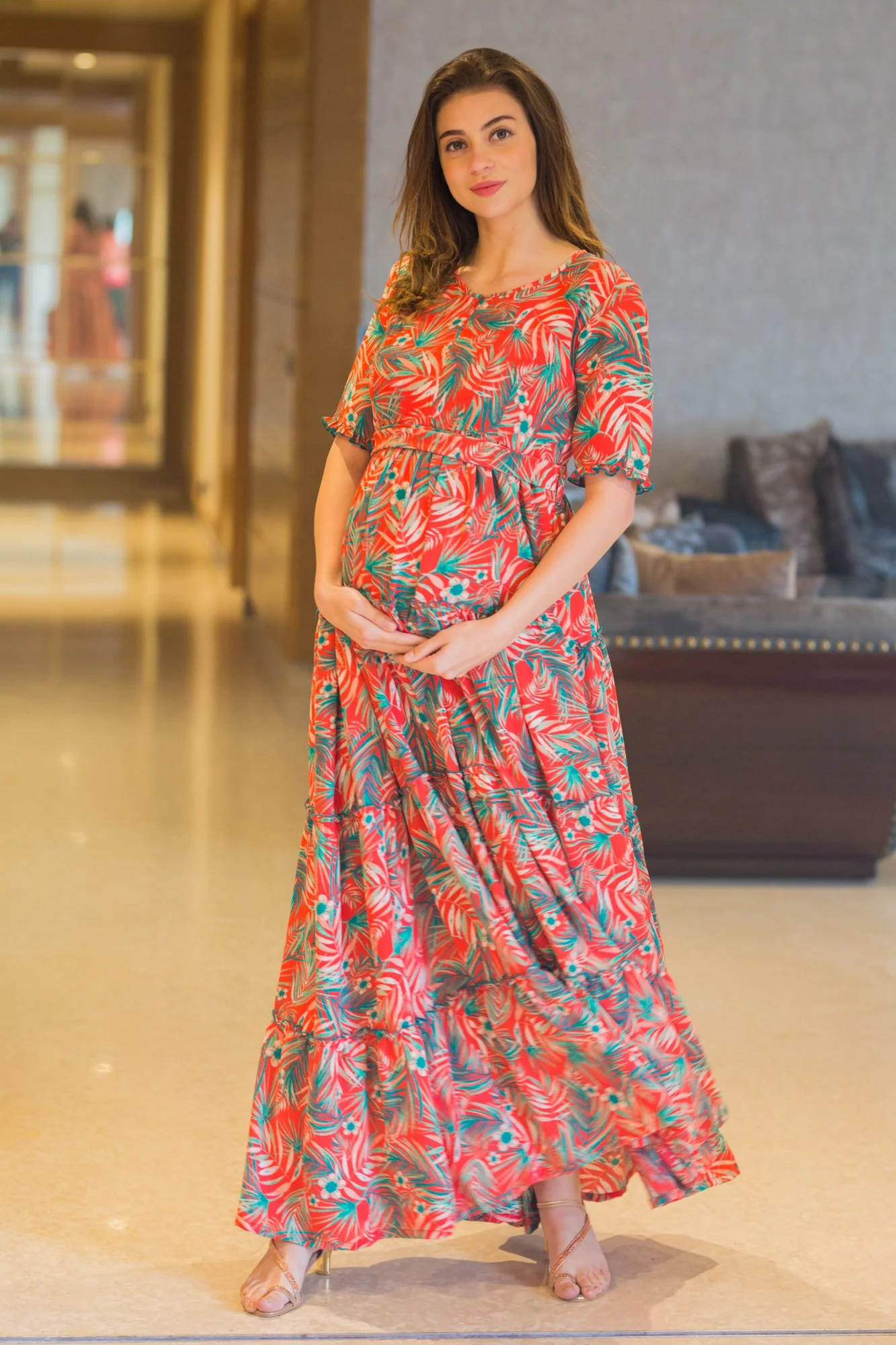 Vacation Frill Maternity & Nursing Dress - Chenance