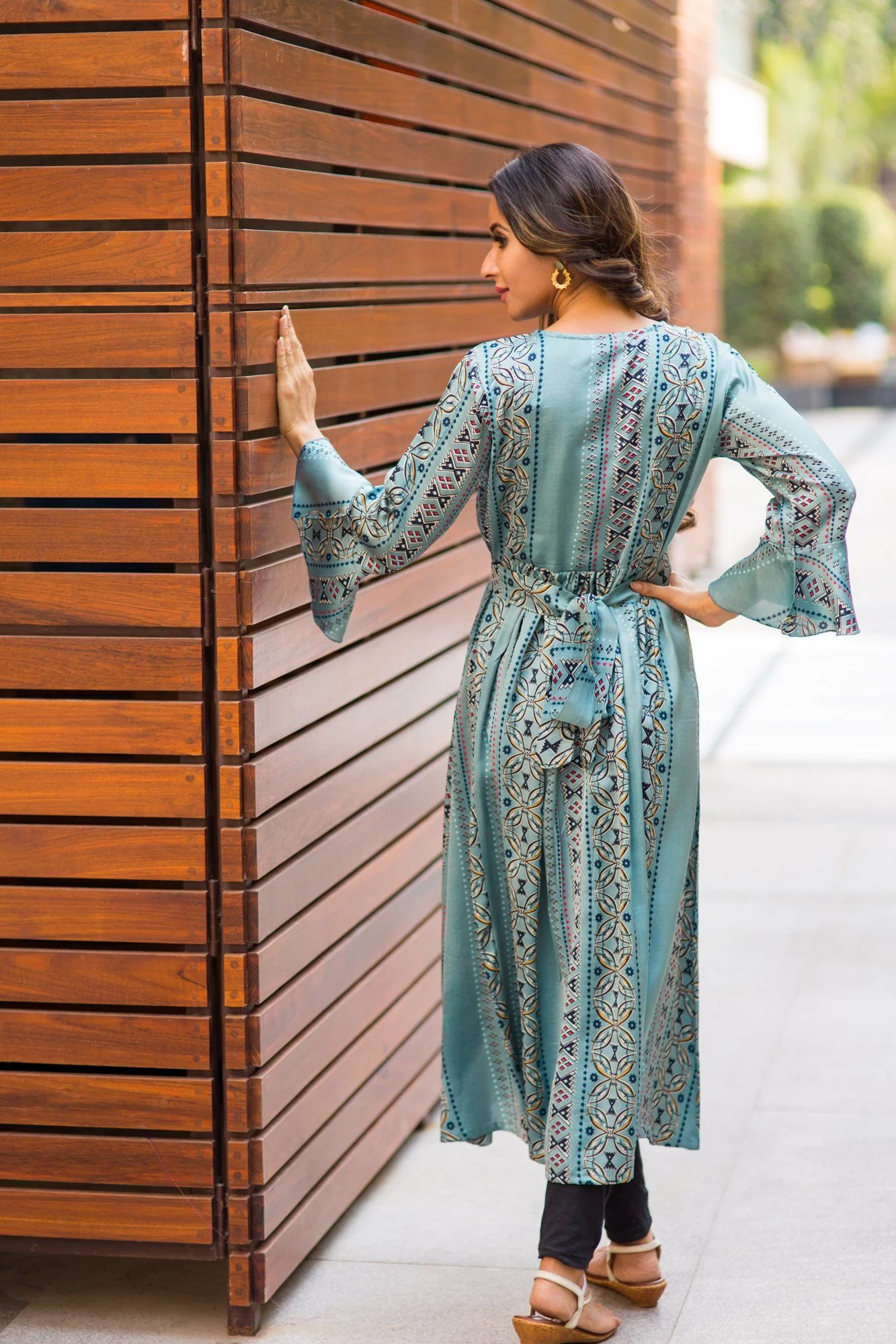 Jade Green Concealed Zips Maternity & Nursing Versatile Kurta Dress - Chenance